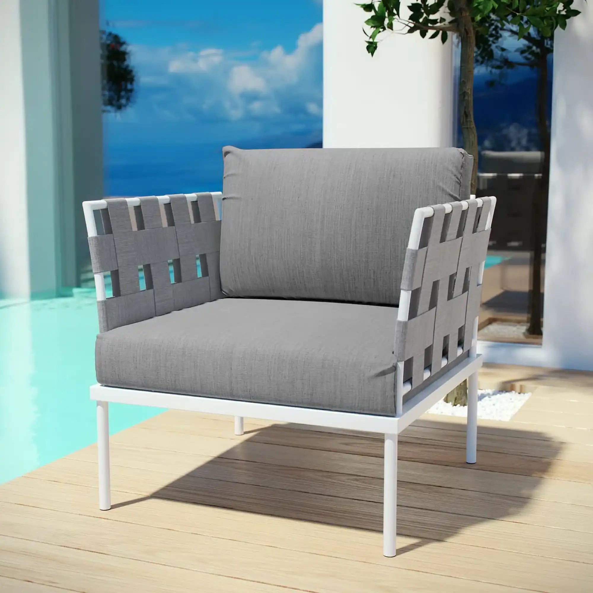 Harmony Outdoor Patio Aluminum Armchair by Modway - Best Buy Furniture