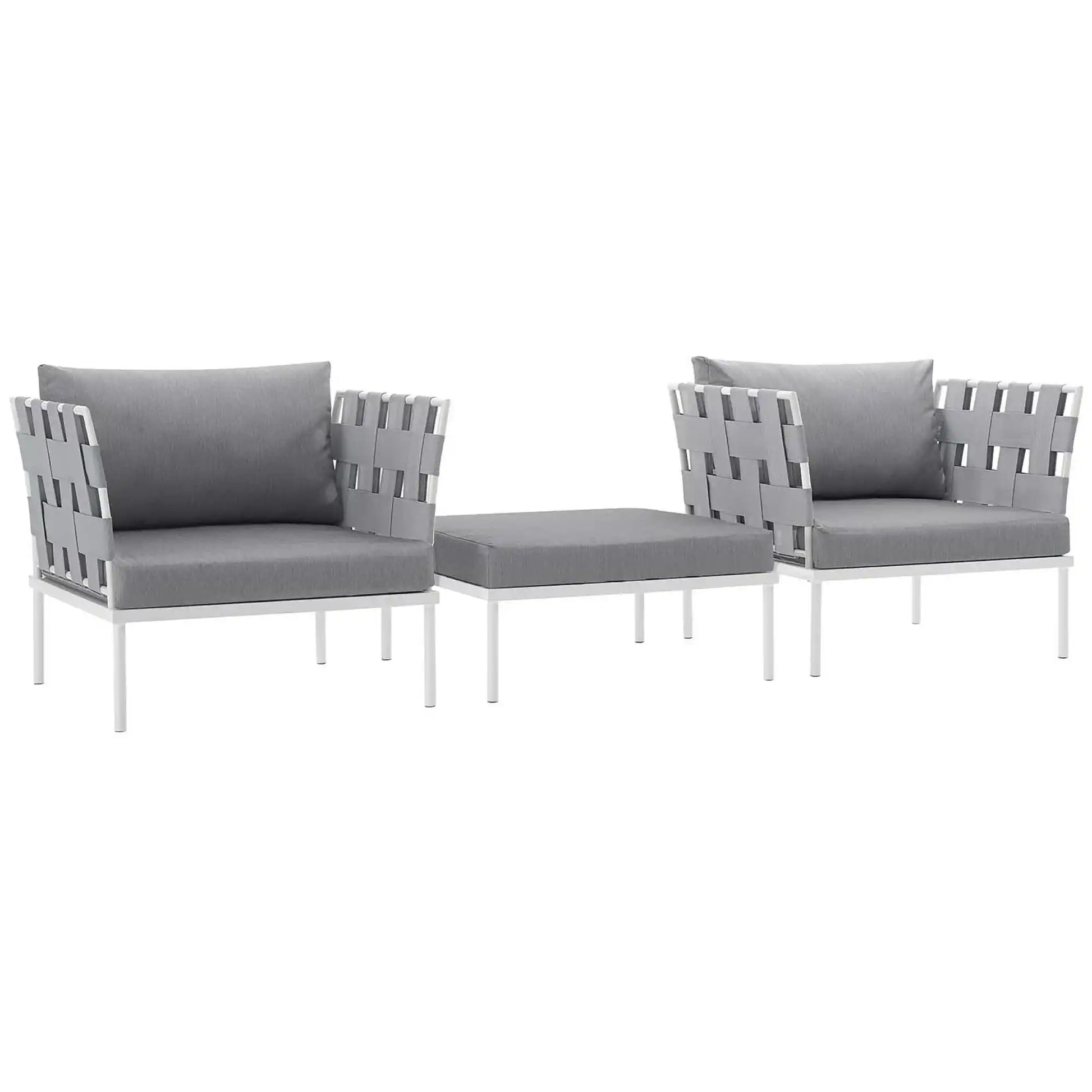 Harmony 3 Piece Outdoor Patio Aluminum Sectional Sofa Set by Modway - Best Buy Furniture