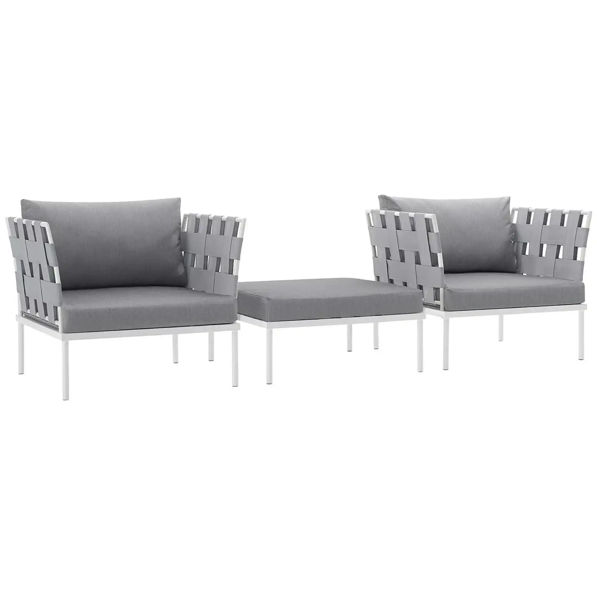 Harmony 3 Piece Outdoor Patio Aluminum Sectional Sofa Set by Modway - Best Buy Furniture