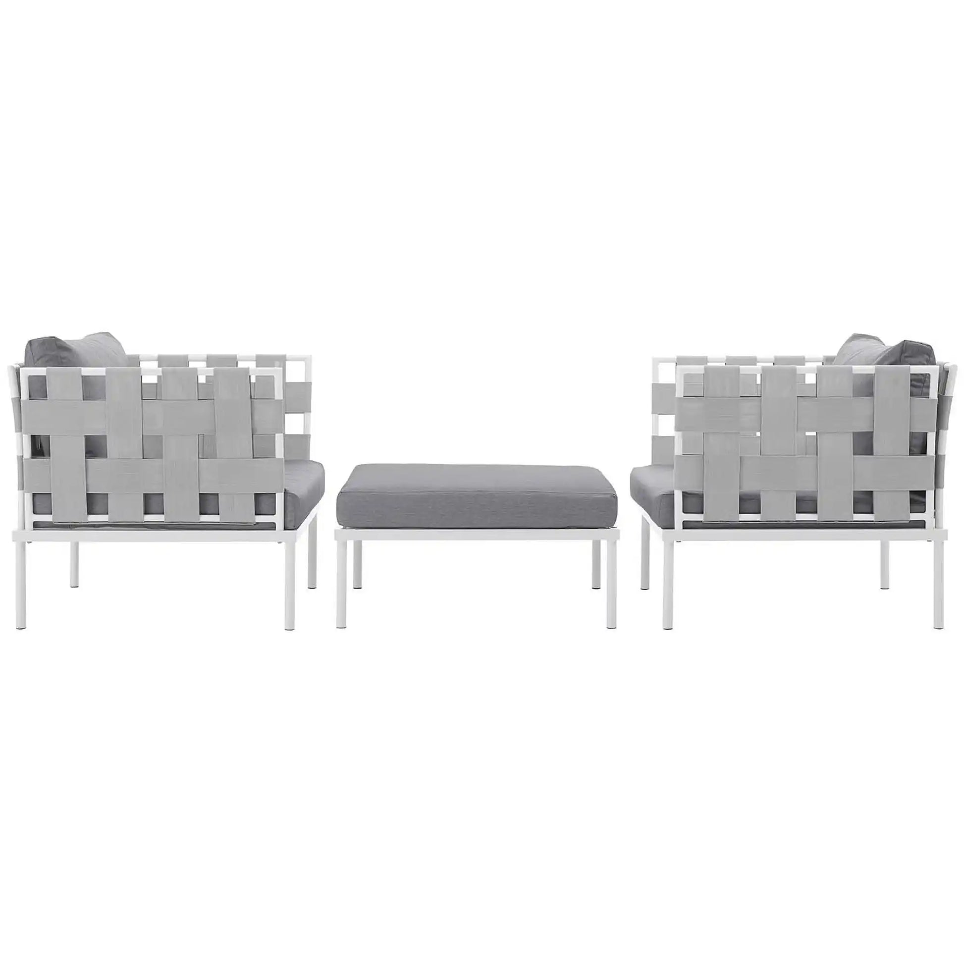 Harmony 3 Piece Outdoor Patio Aluminum Sectional Sofa Set by Modway - Best Buy Furniture