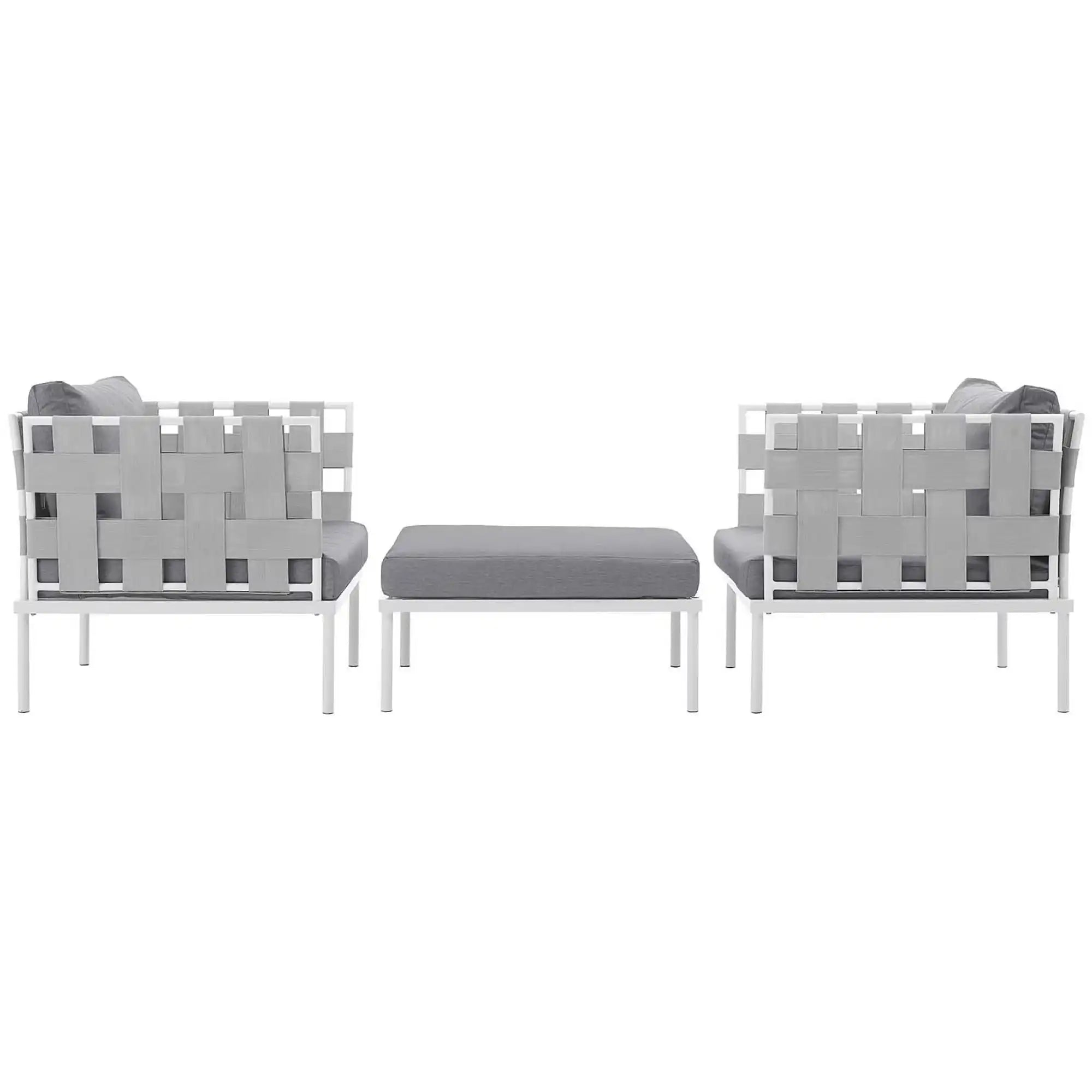 Harmony 3 Piece Outdoor Patio Aluminum Sectional Sofa Set by Modway - Best Buy Furniture