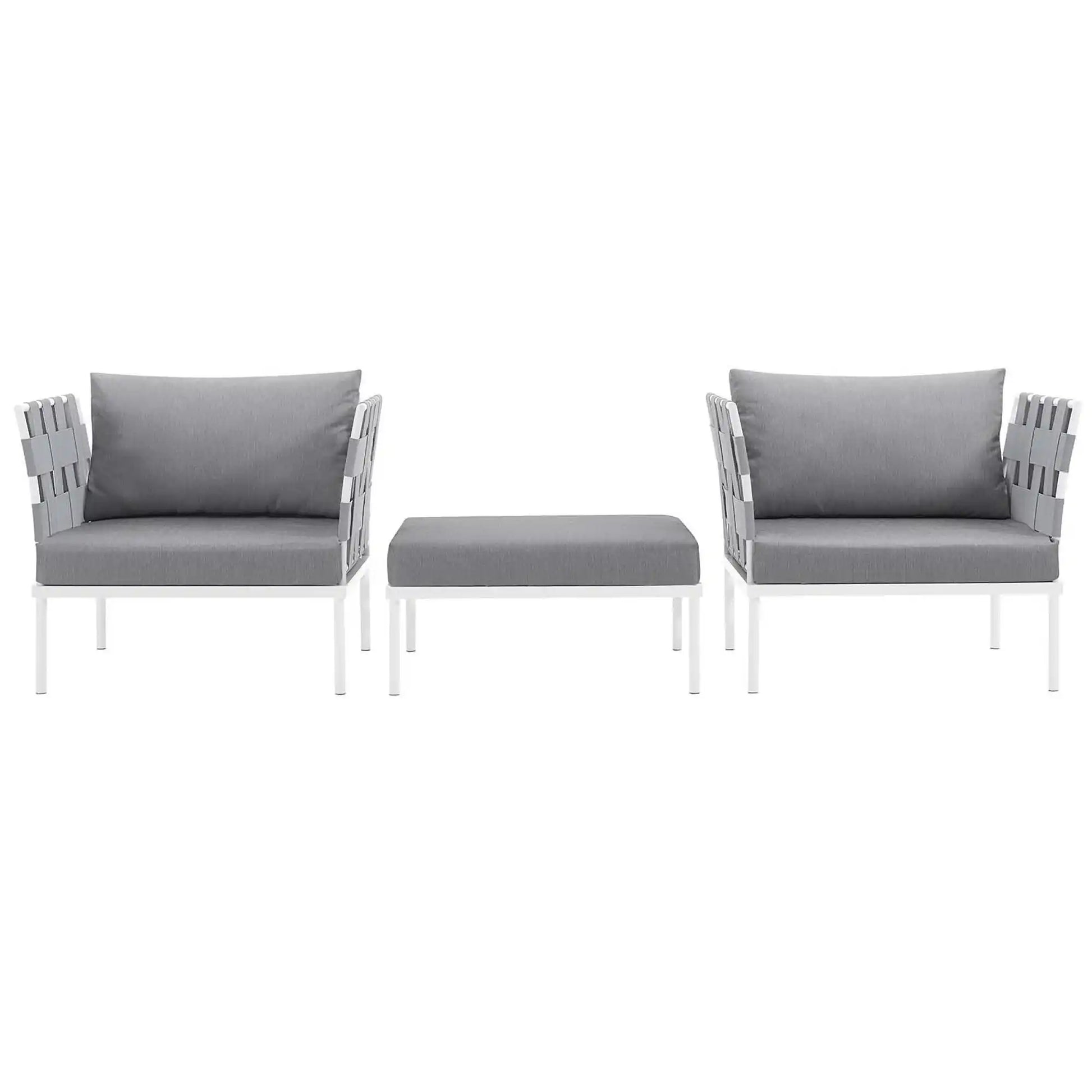 Harmony 3 Piece Outdoor Patio Aluminum Sectional Sofa Set by Modway - Best Buy Furniture