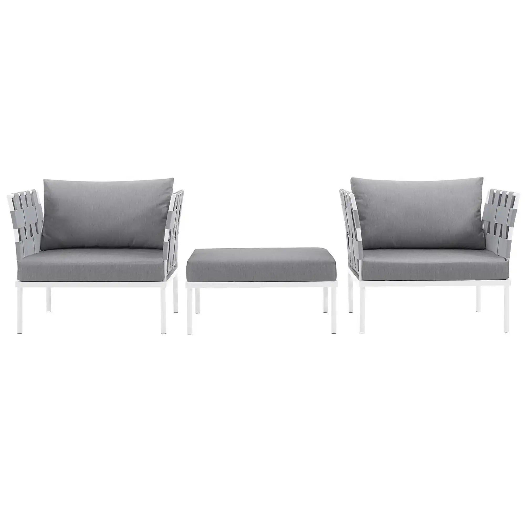 Harmony 3 Piece Outdoor Patio Aluminum Sectional Sofa Set by Modway - Best Buy Furniture