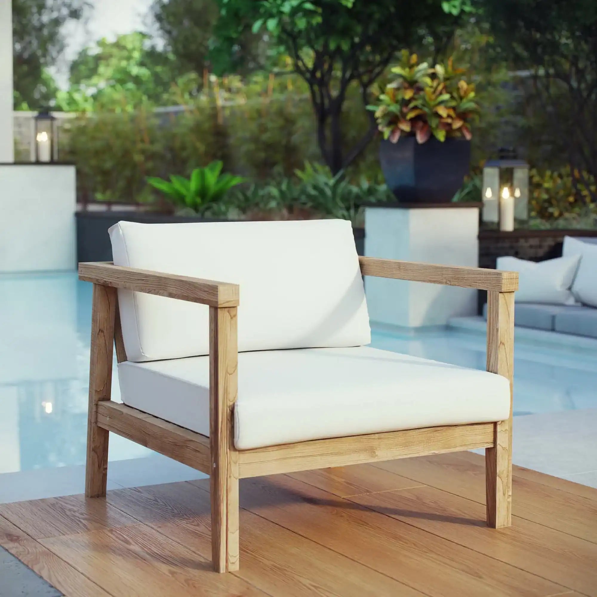 Bayport Outdoor Patio Teak Armchair by Modway - Best Buy Furniture