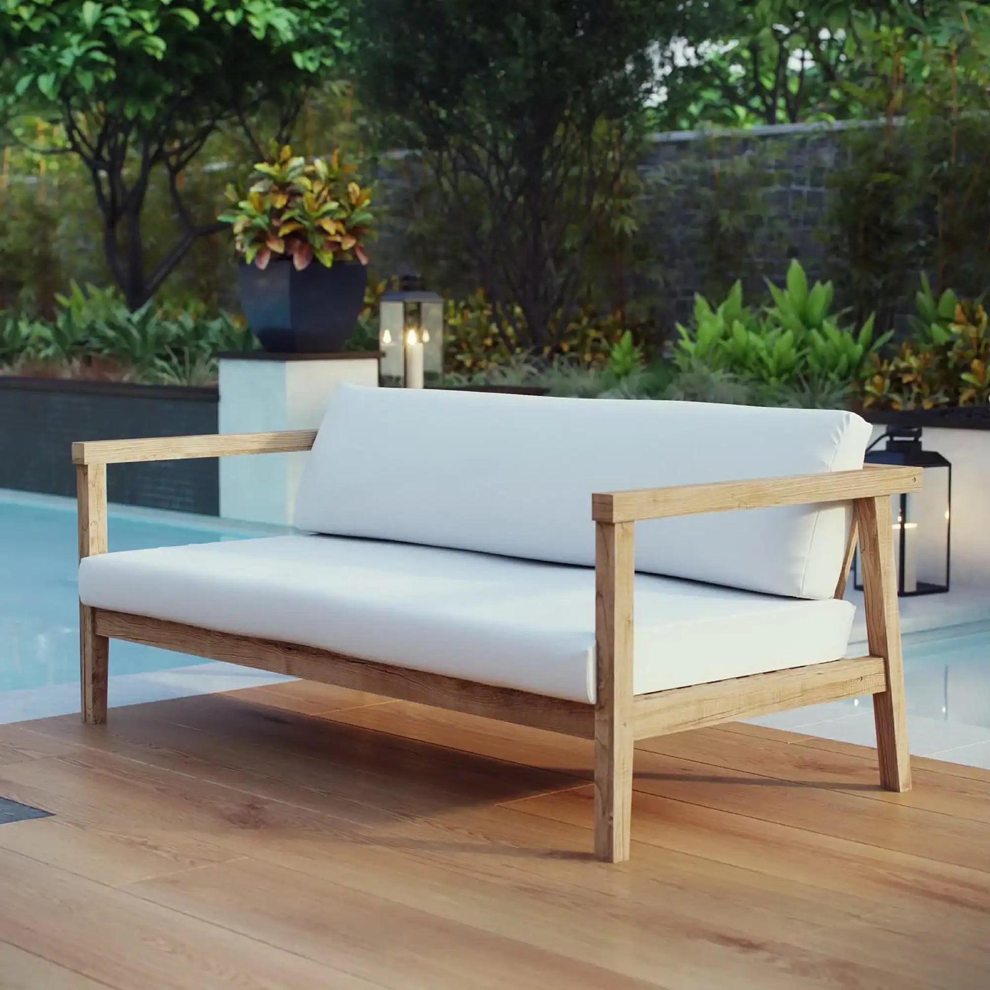 Bayport Outdoor Patio Teak Sofa by Modway - Best Buy Furniture