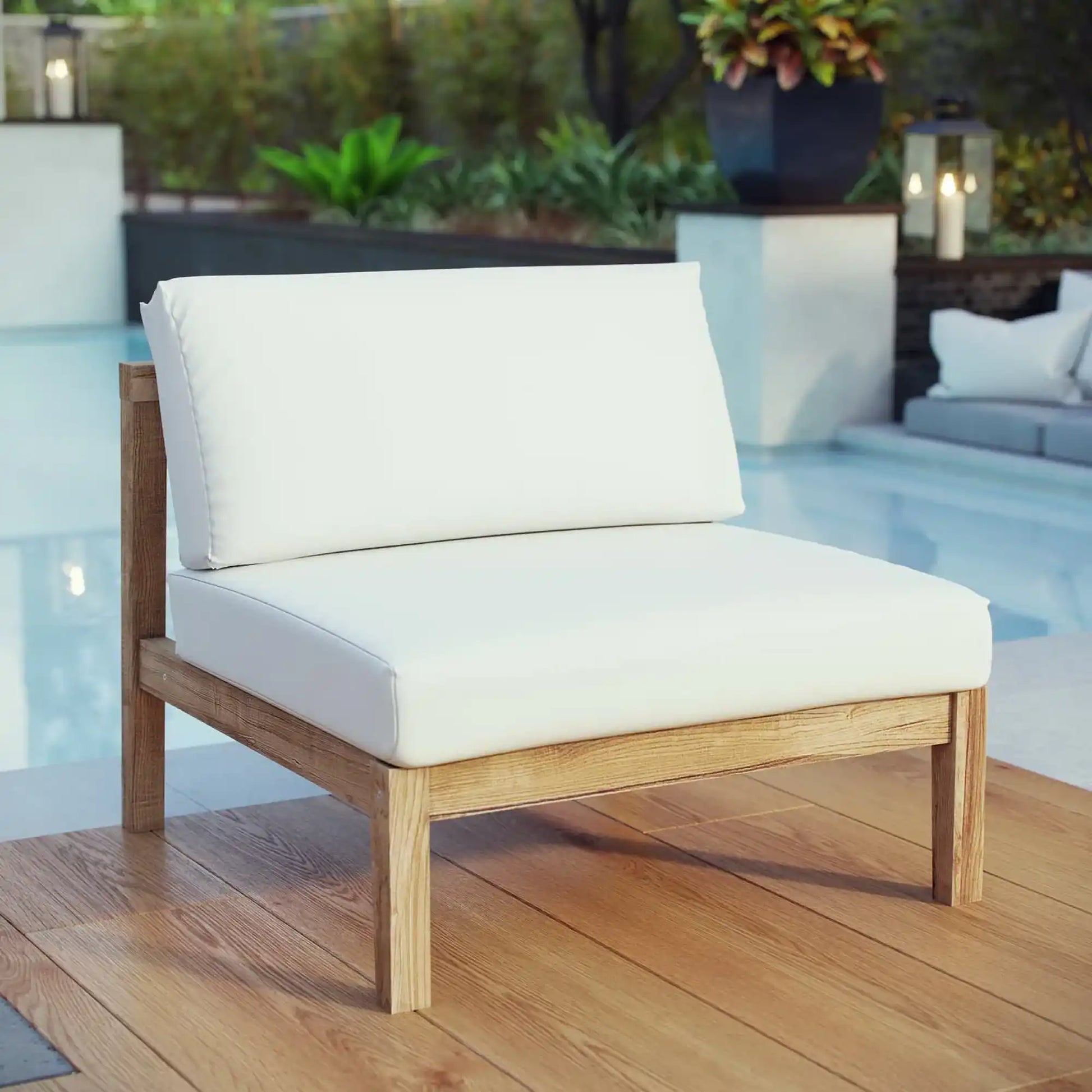 Bayport Outdoor Patio Teak Armless by Modway - Best Buy Furniture