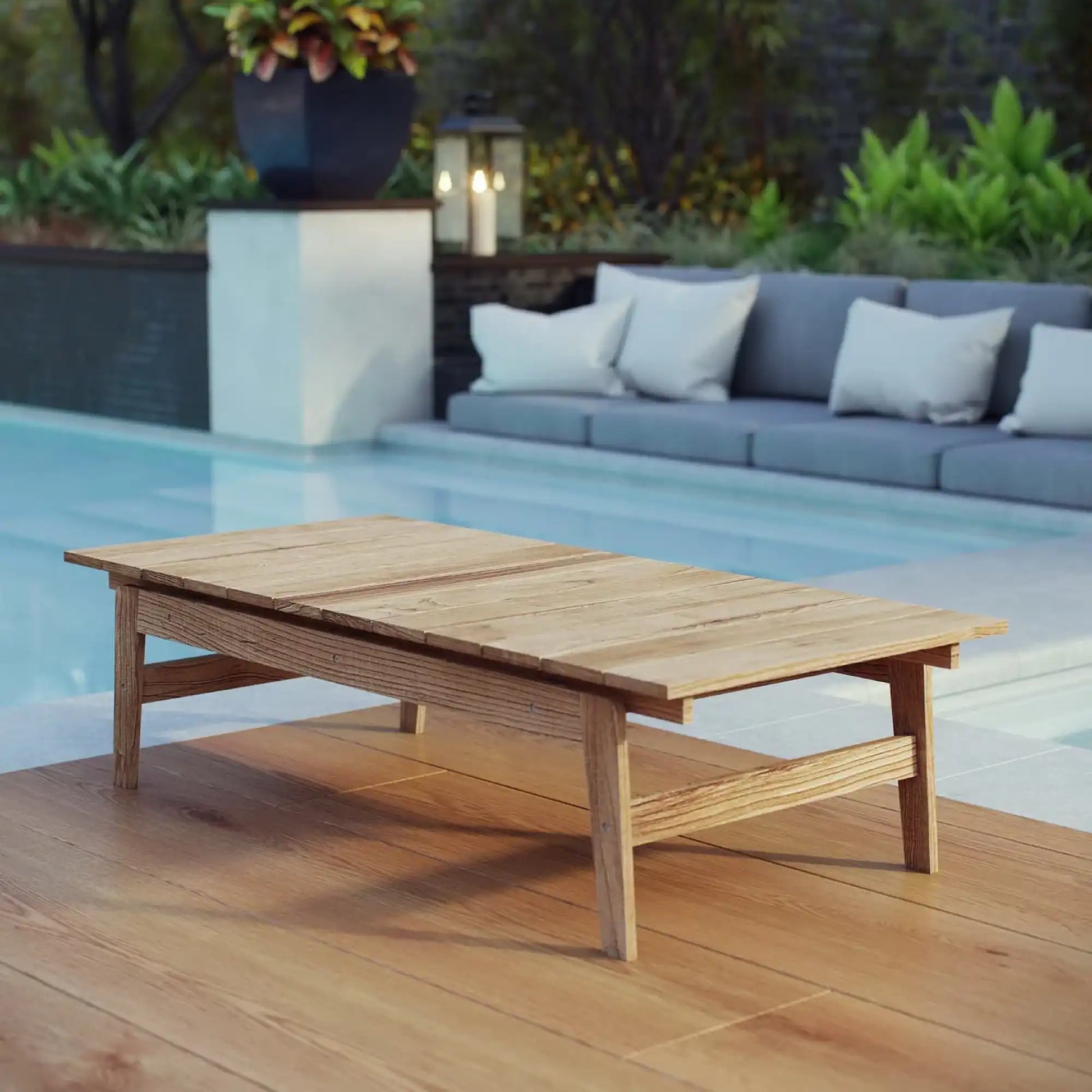 Bayport Outdoor Patio Teak Coffee Table by Modway - Best Buy Furniture