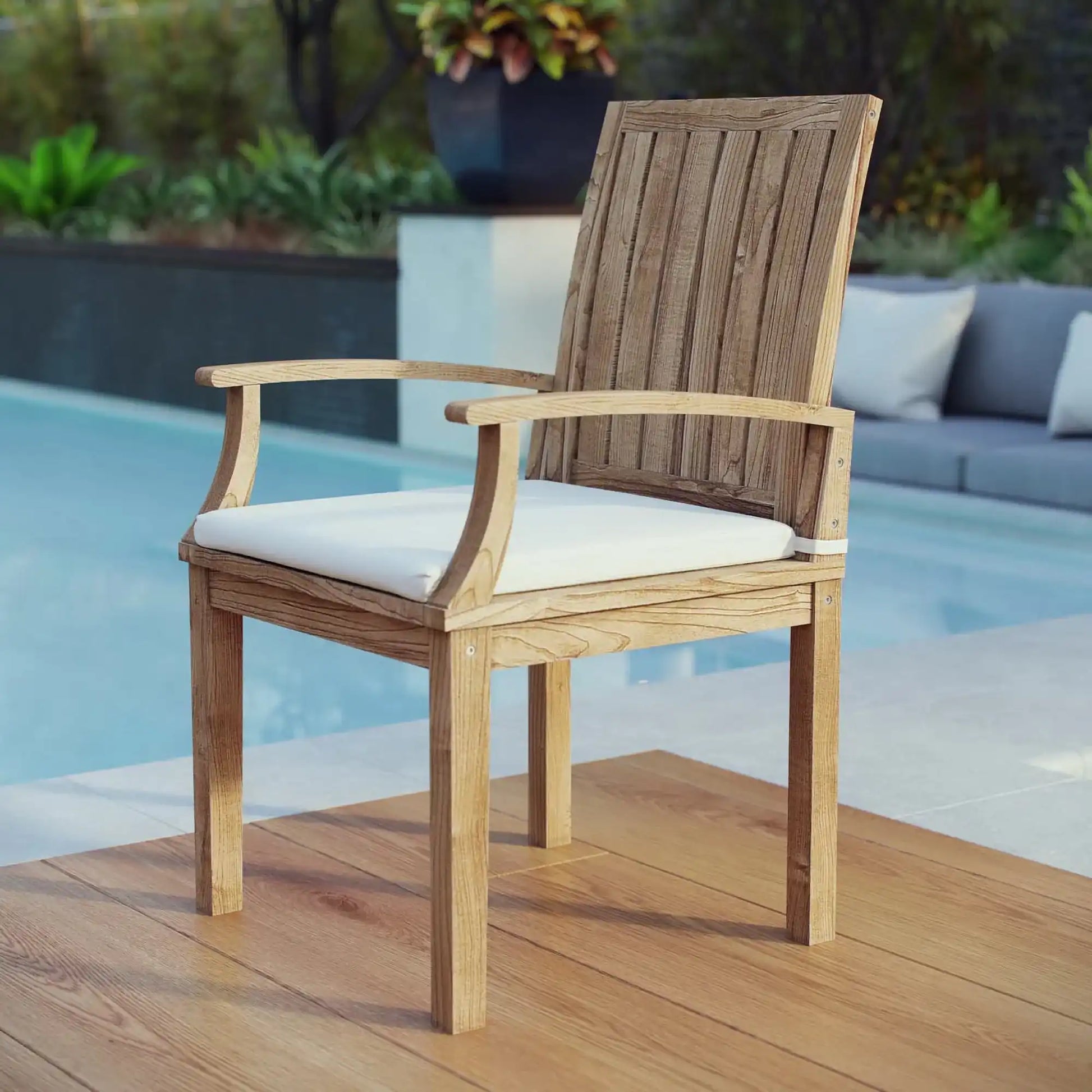 Marina Outdoor Patio Teak Dining Chair by Modway - Best Buy Furniture
