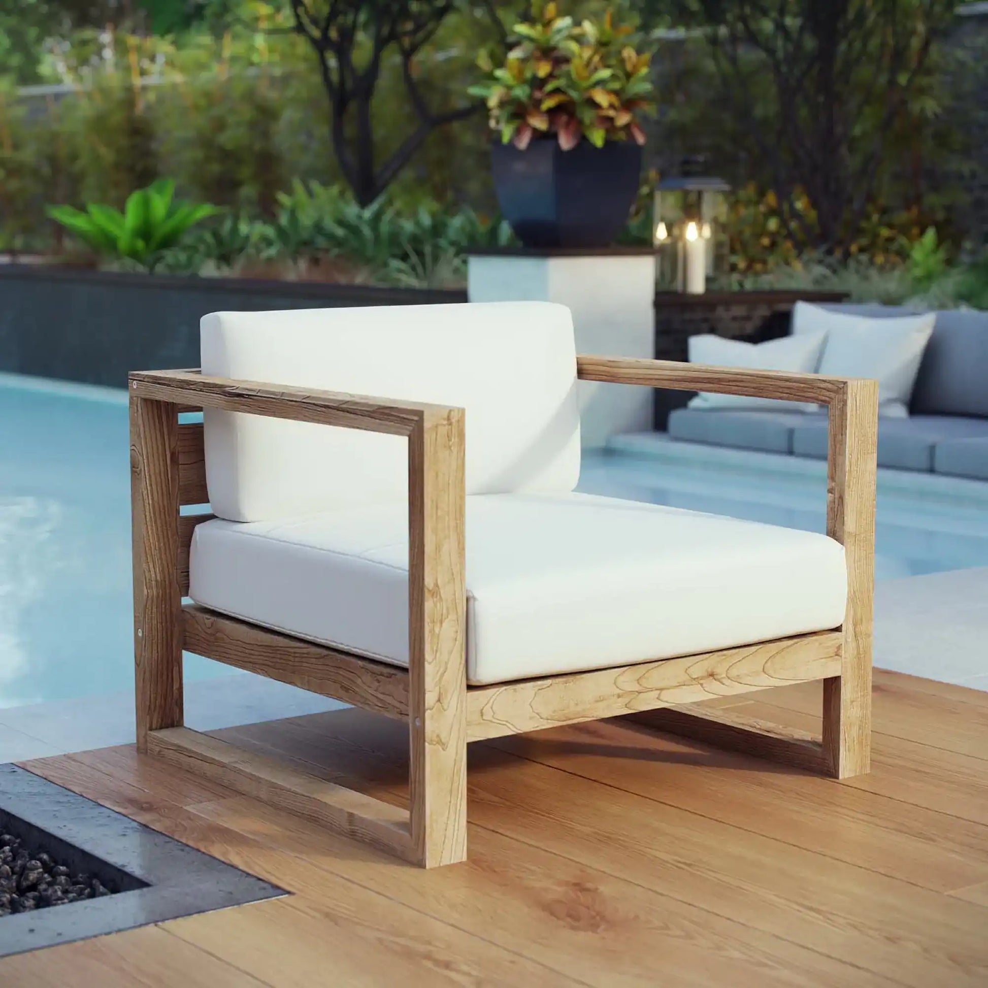 Upland Outdoor Patio Teak Armchair by Modway - Best Buy Furniture