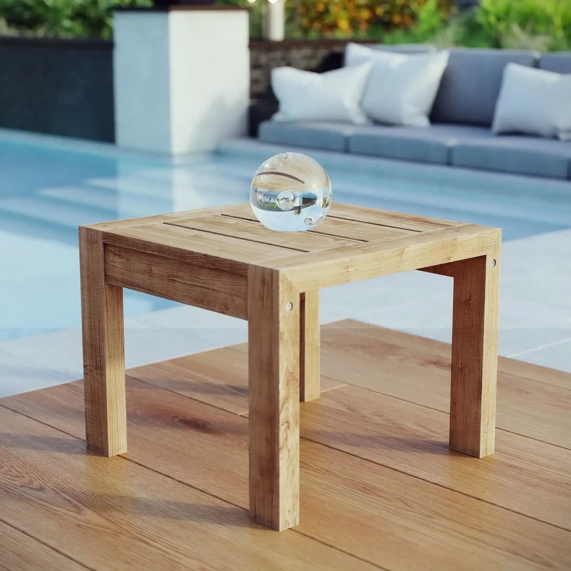 Upland Outdoor Patio Wood Side Table by Modway - Best Buy Furniture