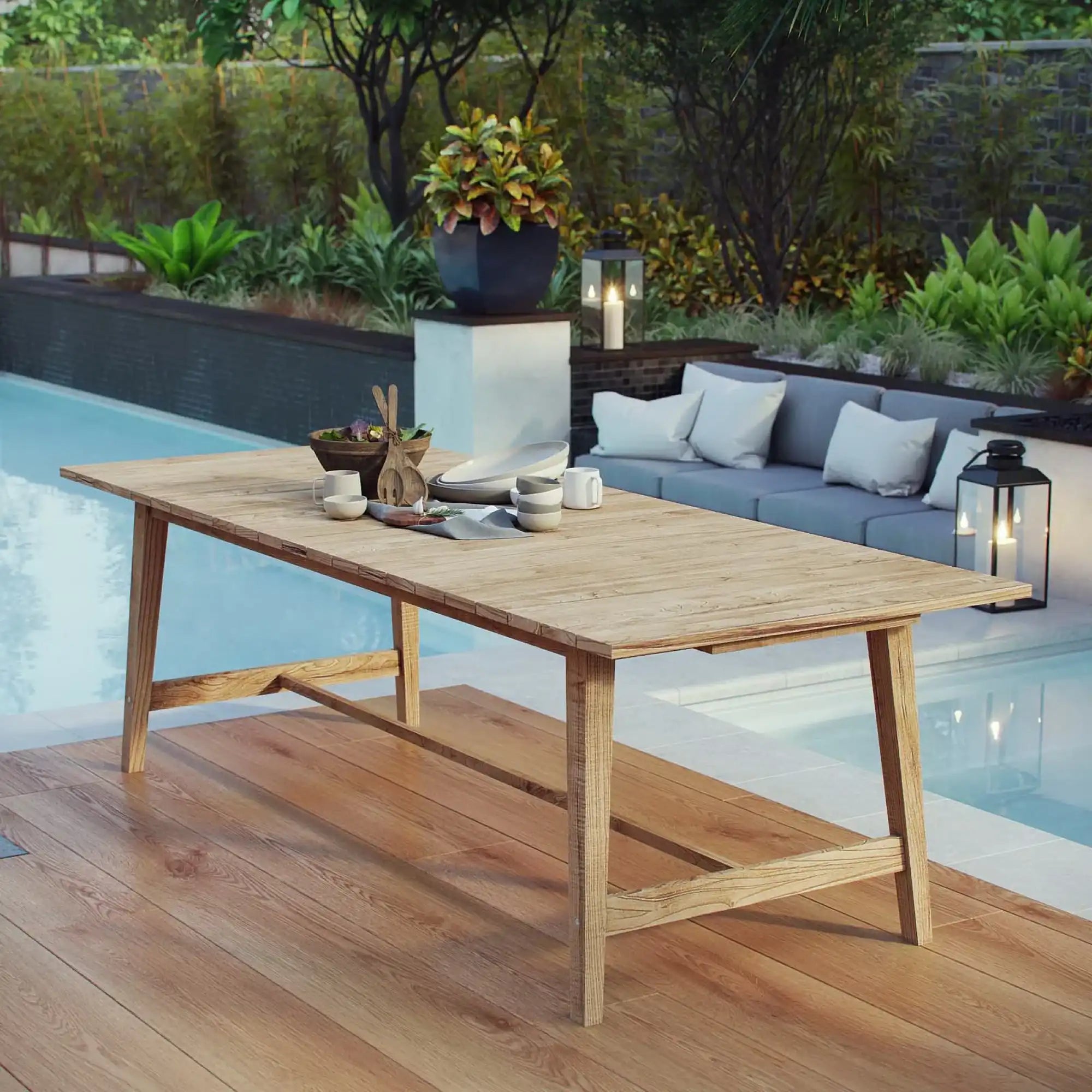 Dorset Outdoor Patio Teak Dining Table by Modway - Best Buy Furniture