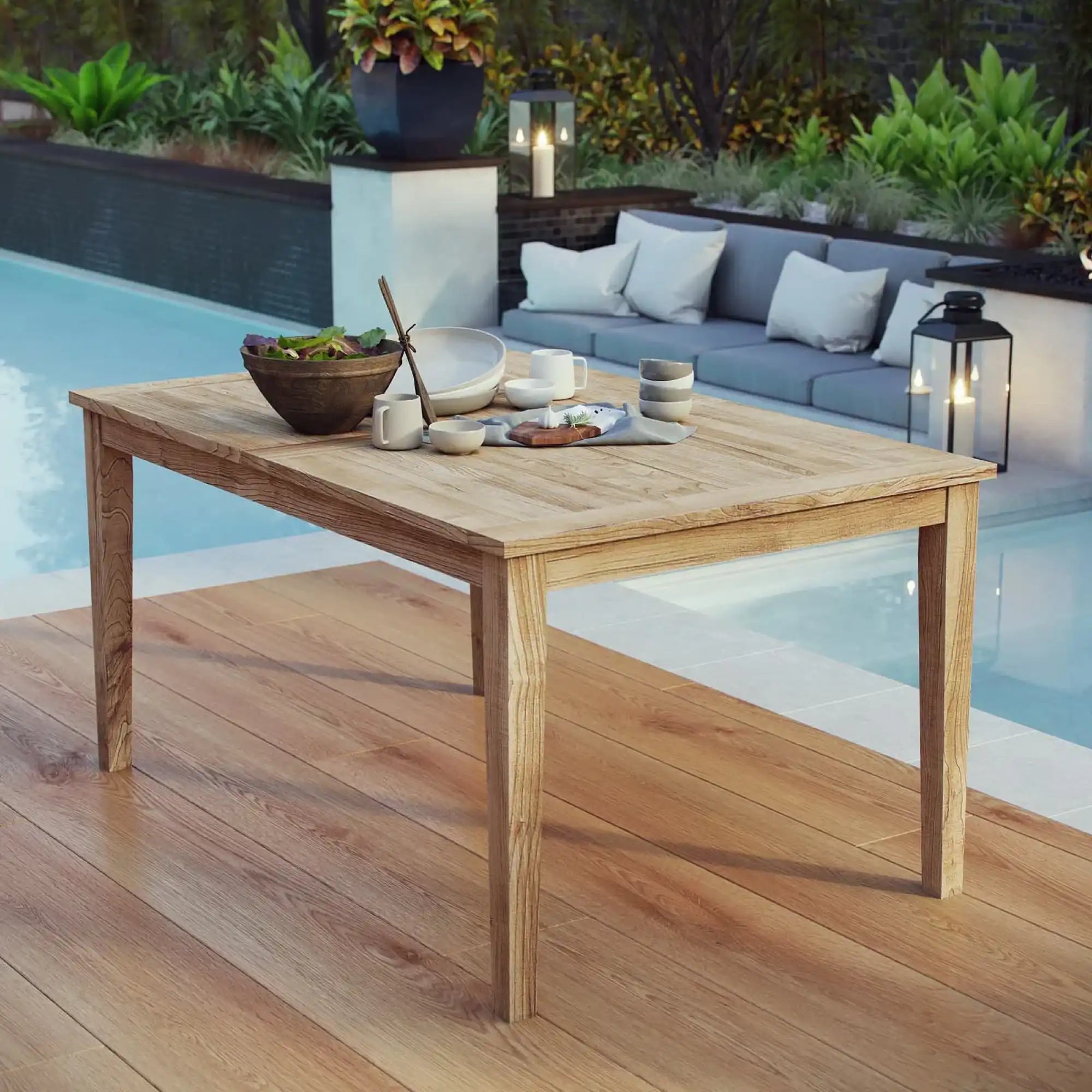 Marina 60" Outdoor Patio Teak Dining Table by Modway - Best Buy Furniture