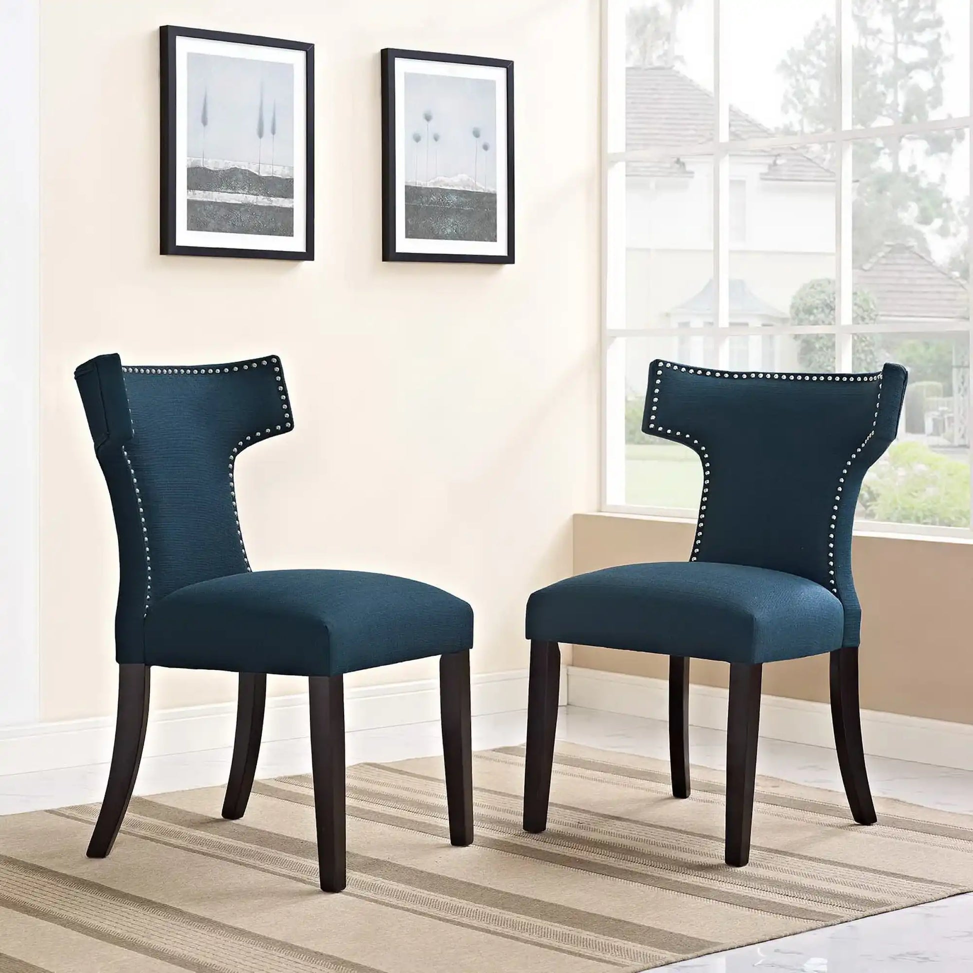 Curve Fabric Dining Side Chair Set of 2 by Modway - Best Buy Furniture