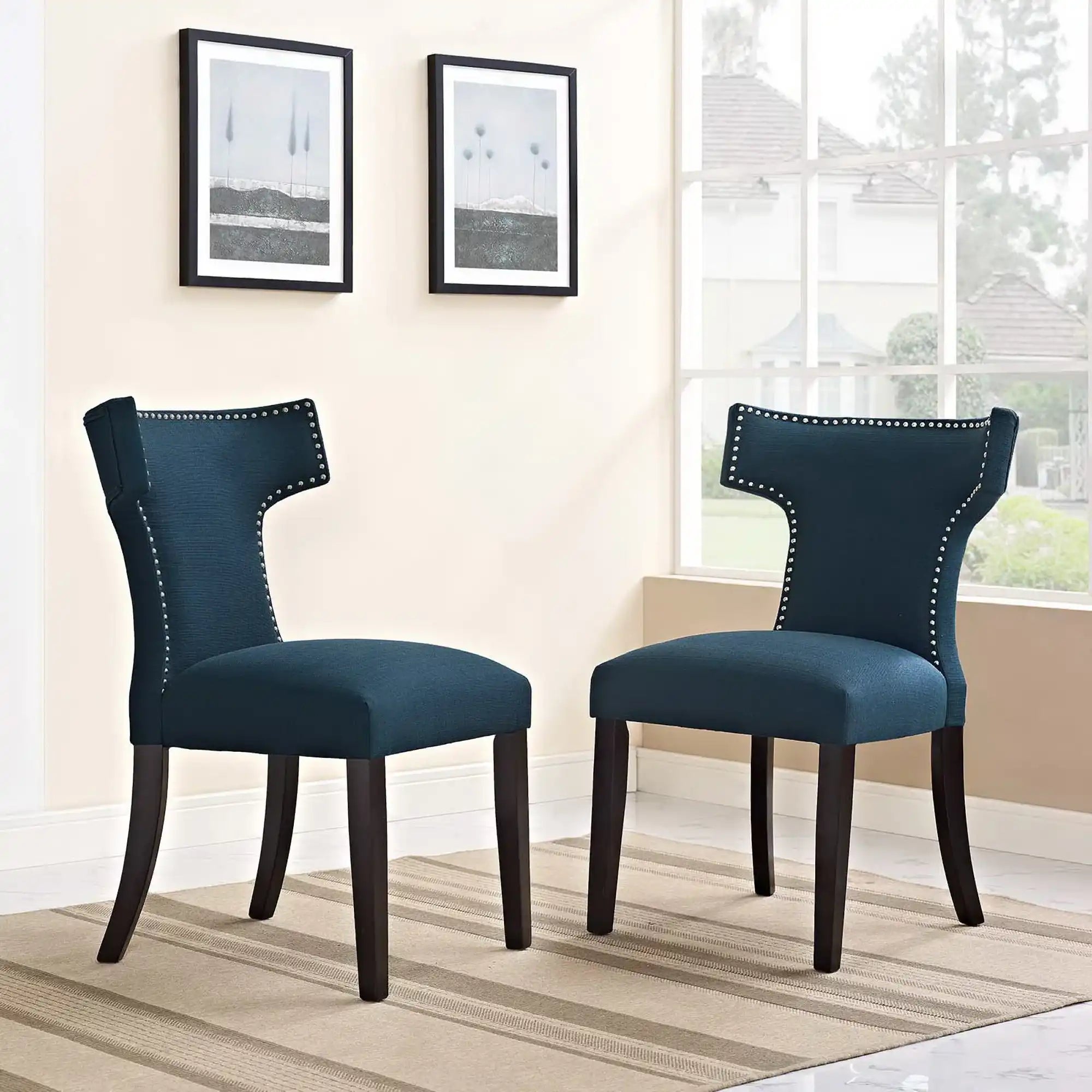 Curve Fabric Dining Side Chair Set of 2 by Modway - Best Buy Furniture