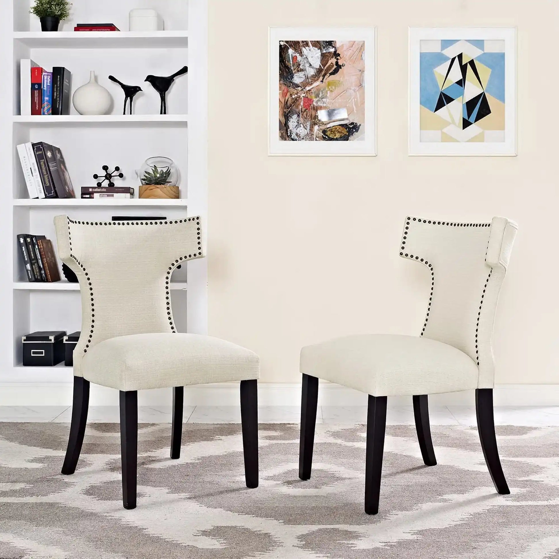 Curve Fabric Dining Side Chair Set of 2 by Modway - Best Buy Furniture