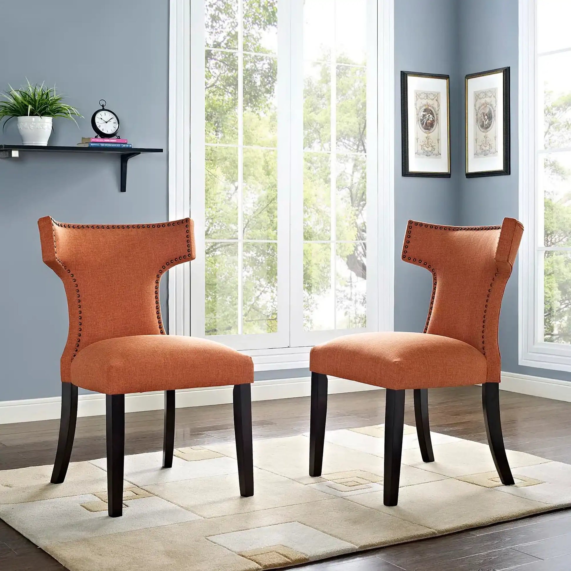 Curve Fabric Dining Side Chair Set of 2 by Modway - Best Buy Furniture