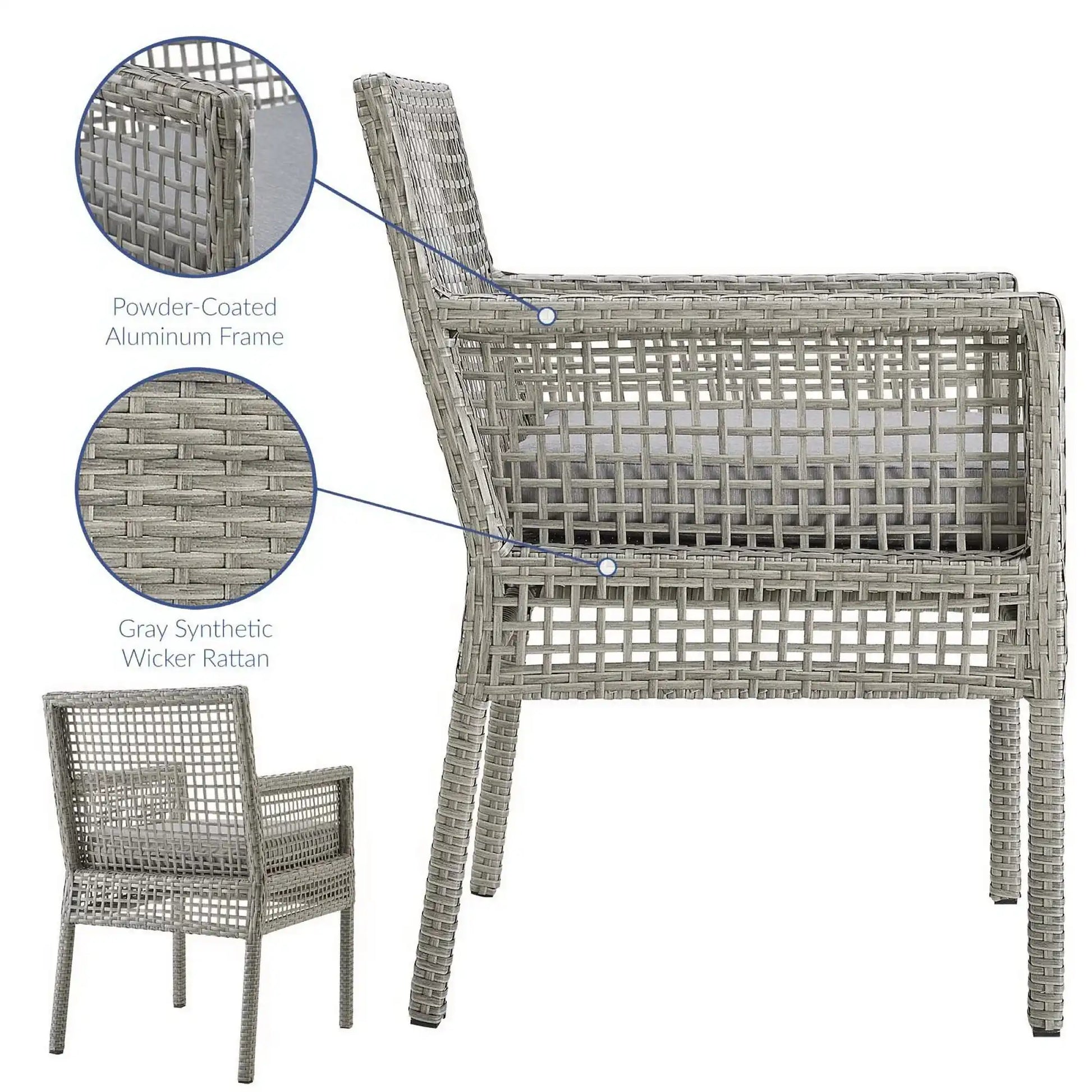 Aura 7 Piece Outdoor Patio Wicker Rattan Set by Modway - Best Buy Furniture