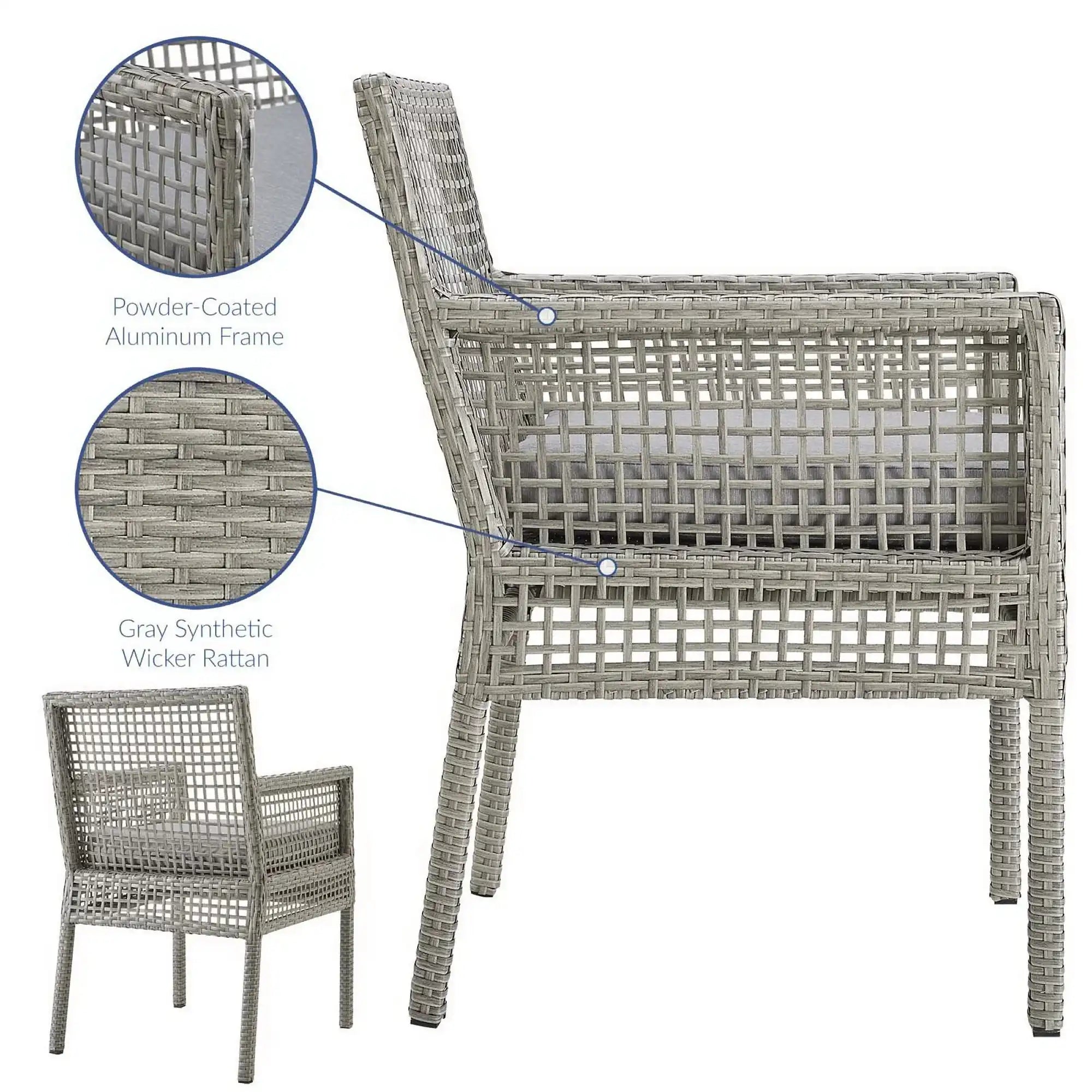 Aura 7 Piece Outdoor Patio Wicker Rattan Set by Modway - Best Buy Furniture