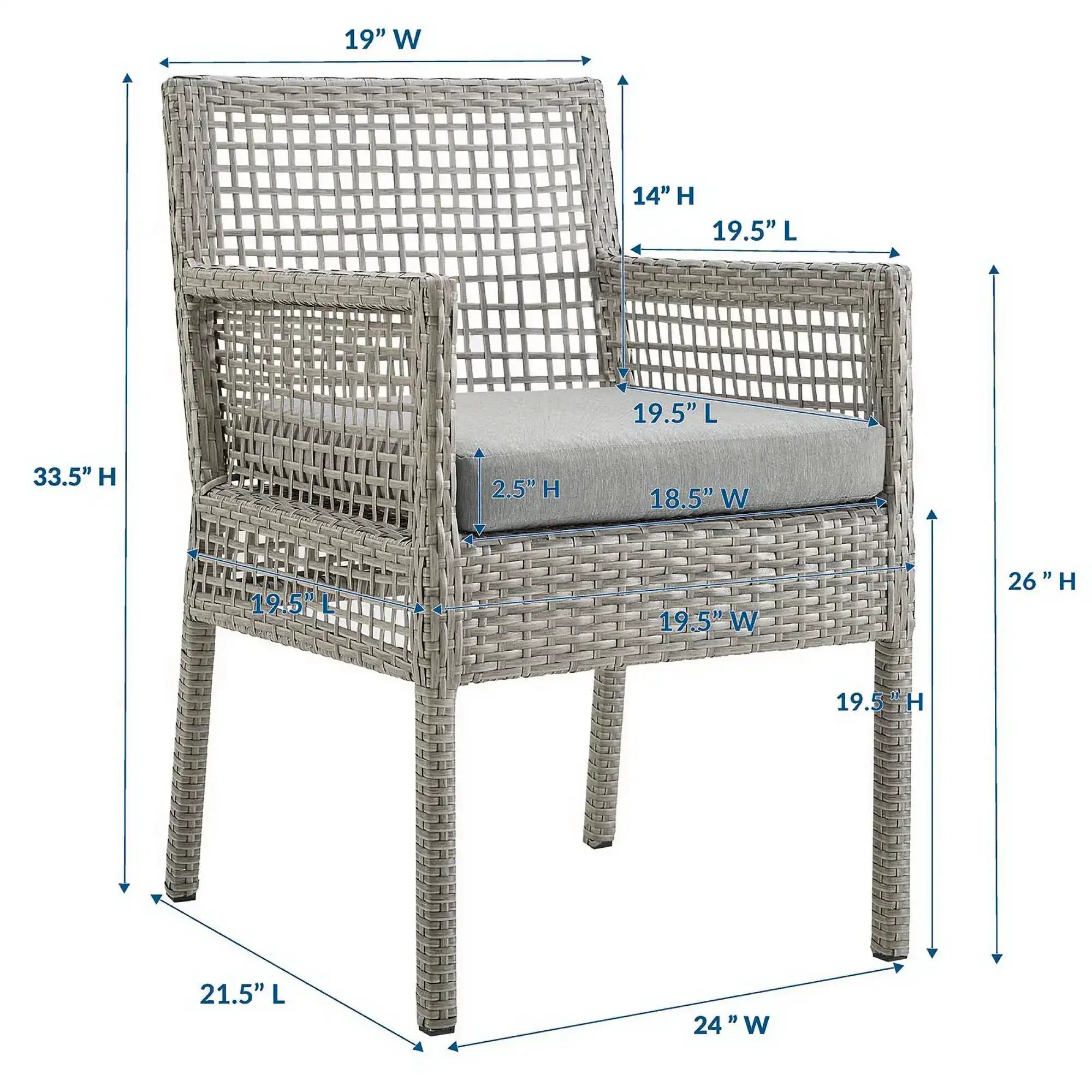 Aura Outdoor Patio Wicker Rattan Dining Armchair by Modway - Best Buy Furniture
