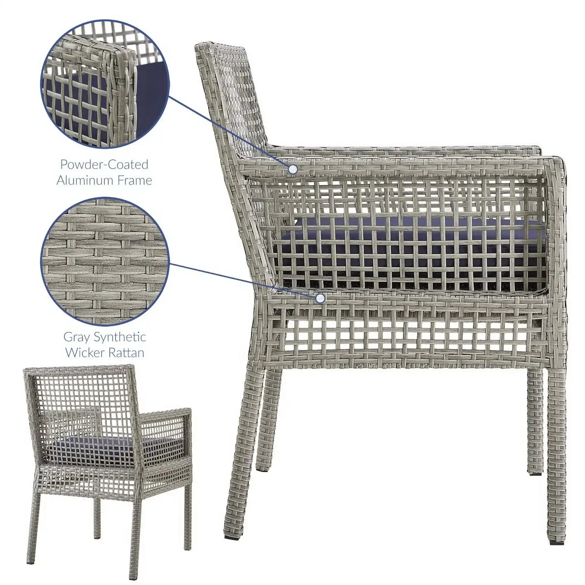 Aura Outdoor Patio Wicker Rattan Dining Armchair by Modway - Best Buy Furniture