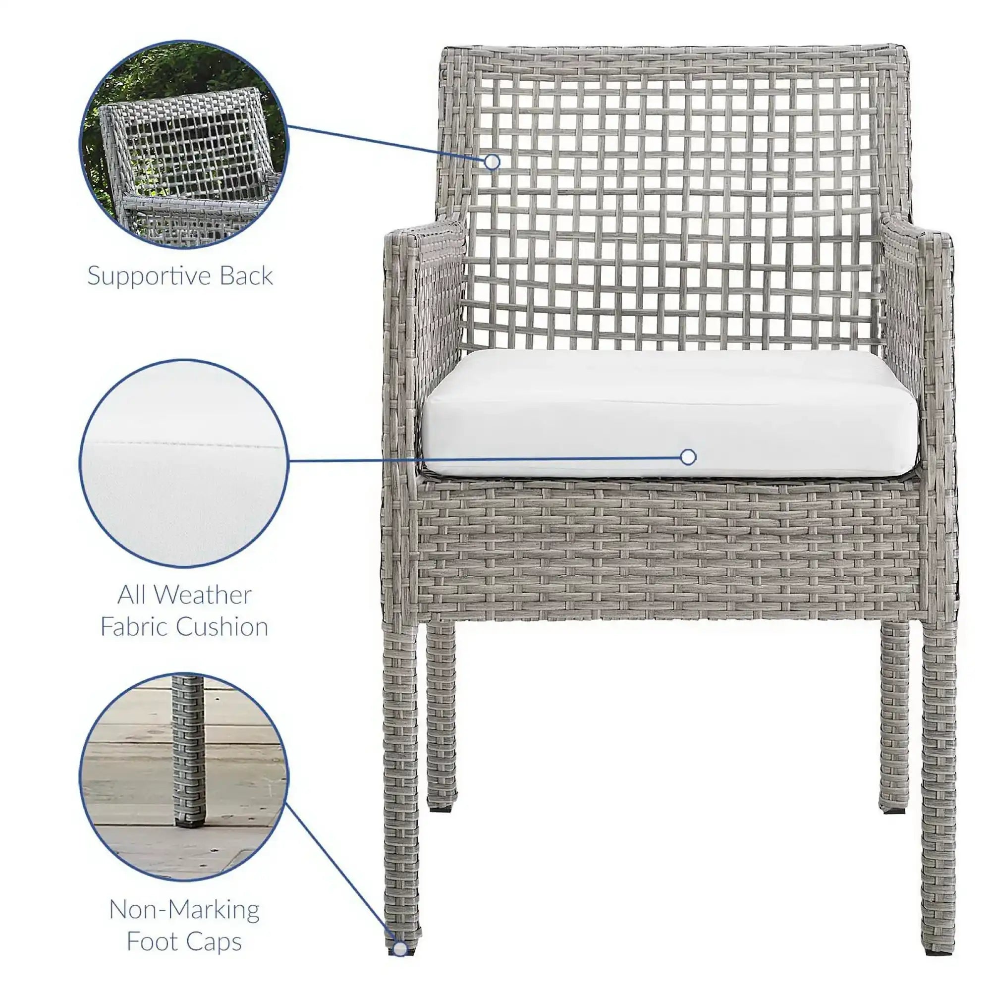 Aura Outdoor Patio Wicker Rattan Dining Armchair by Modway - Best Buy Furniture