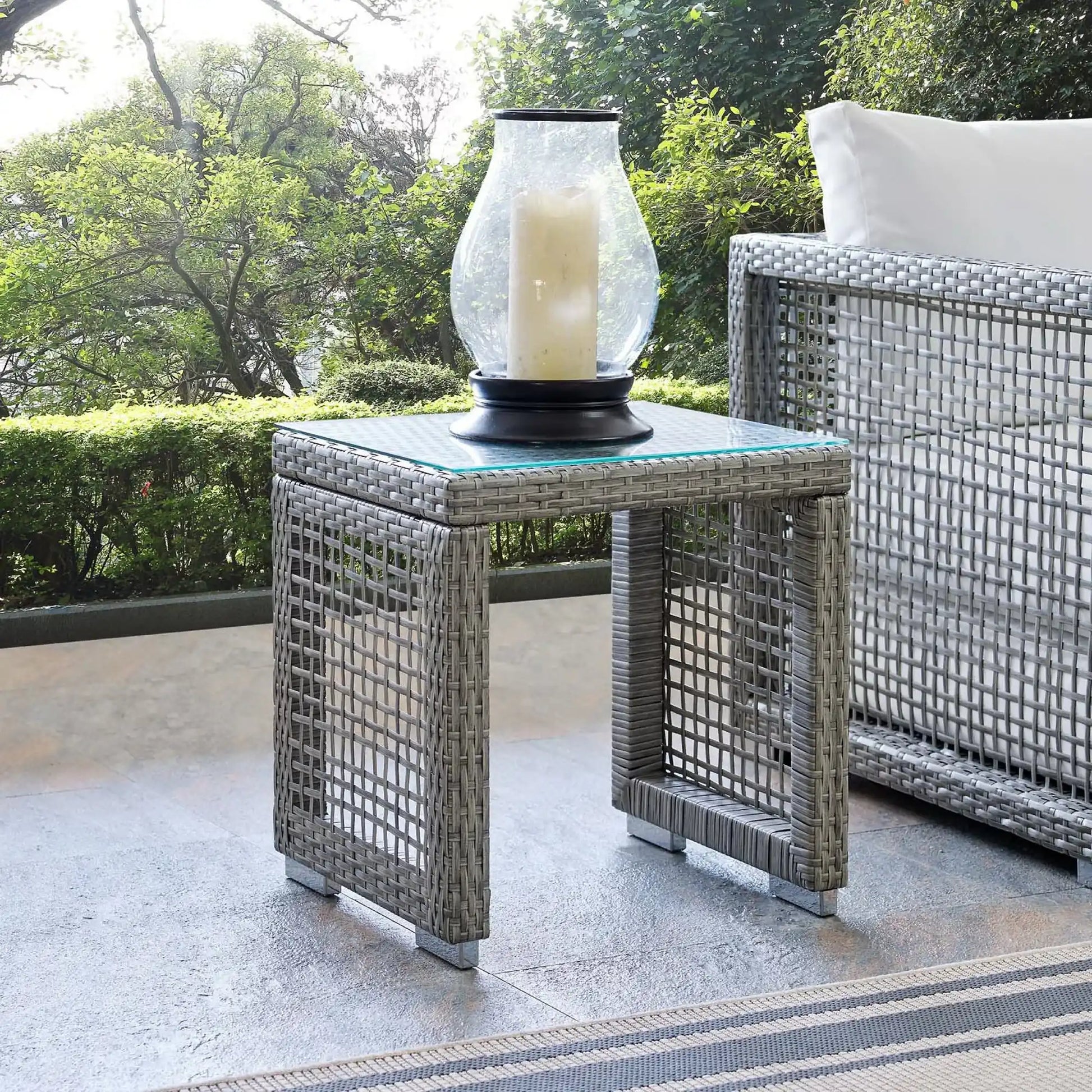 Aura Outdoor Patio Wicker Rattan Side Table by Modway - Best Buy Furniture