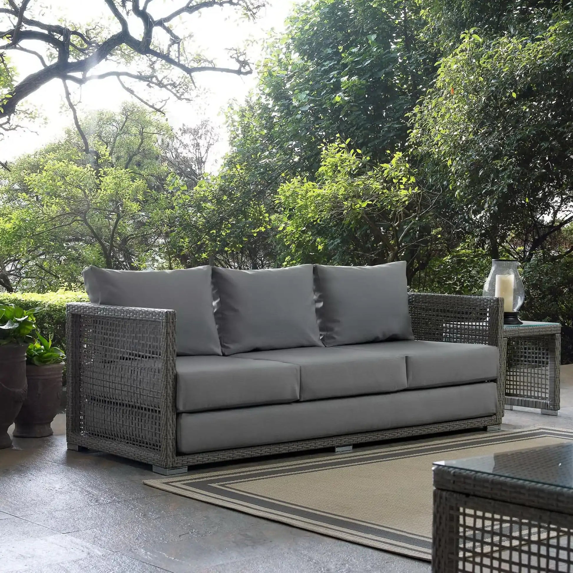 Aura Outdoor Patio Wicker Rattan Sofa by Modway - Best Buy Furniture