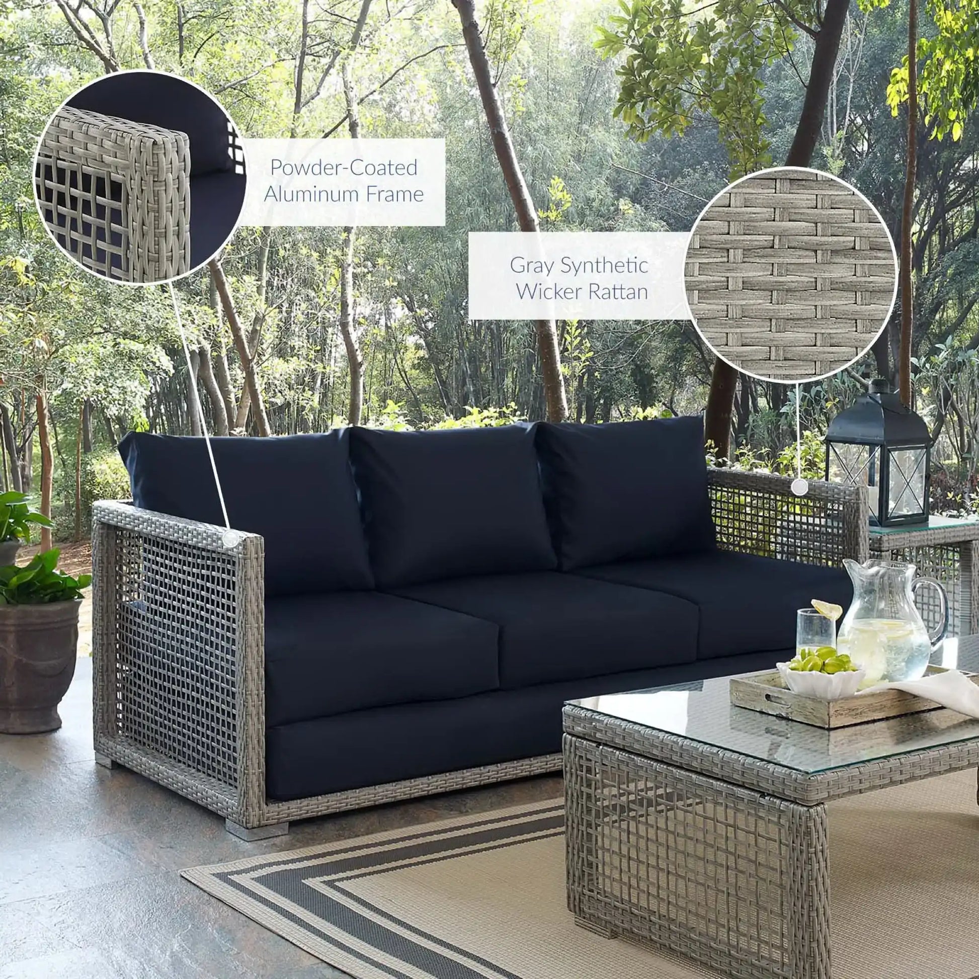 Aura Outdoor Patio Wicker Rattan Sofa by Modway - Best Buy Furniture