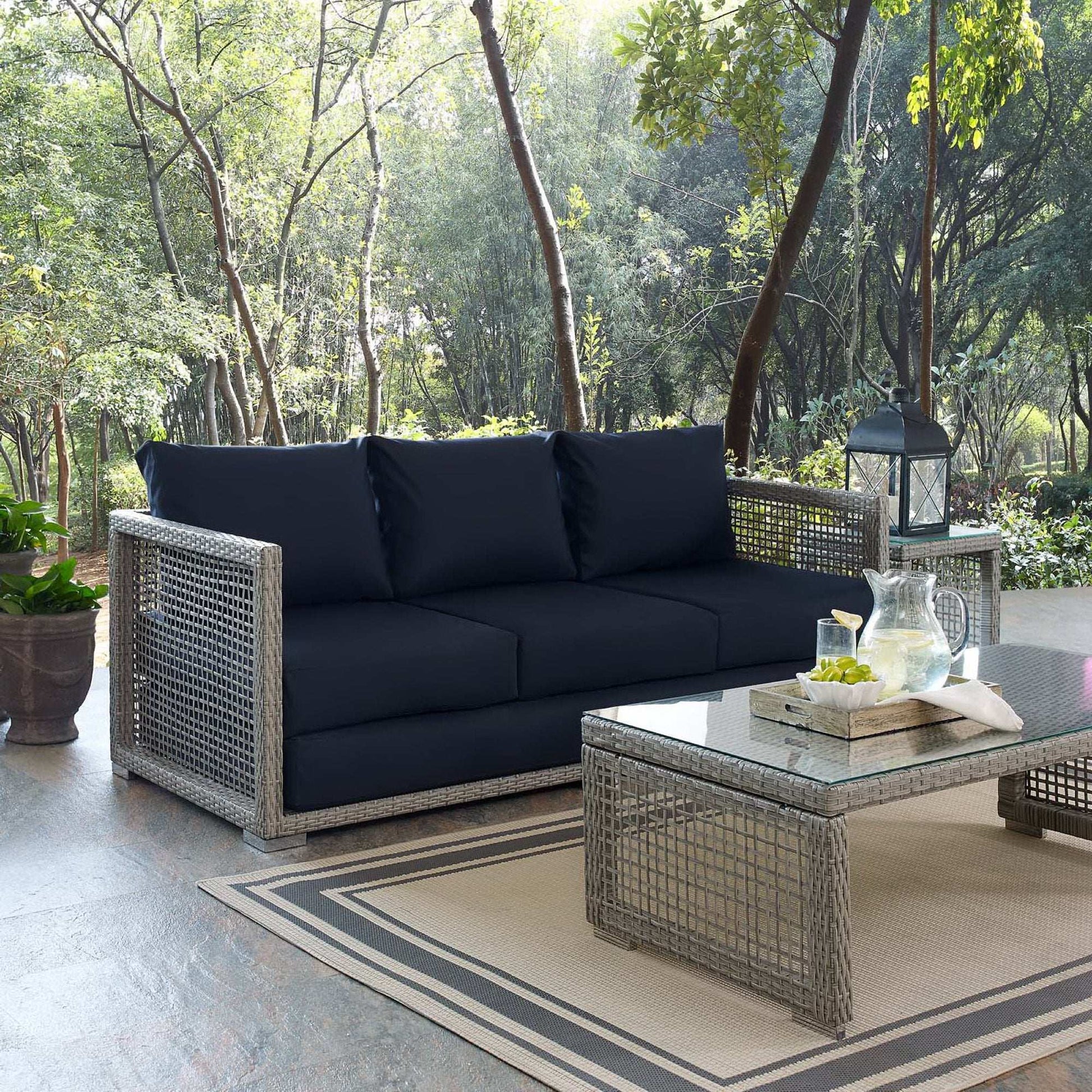 Aura Outdoor Patio Wicker Rattan Sofa by Modway - Best Buy Furniture