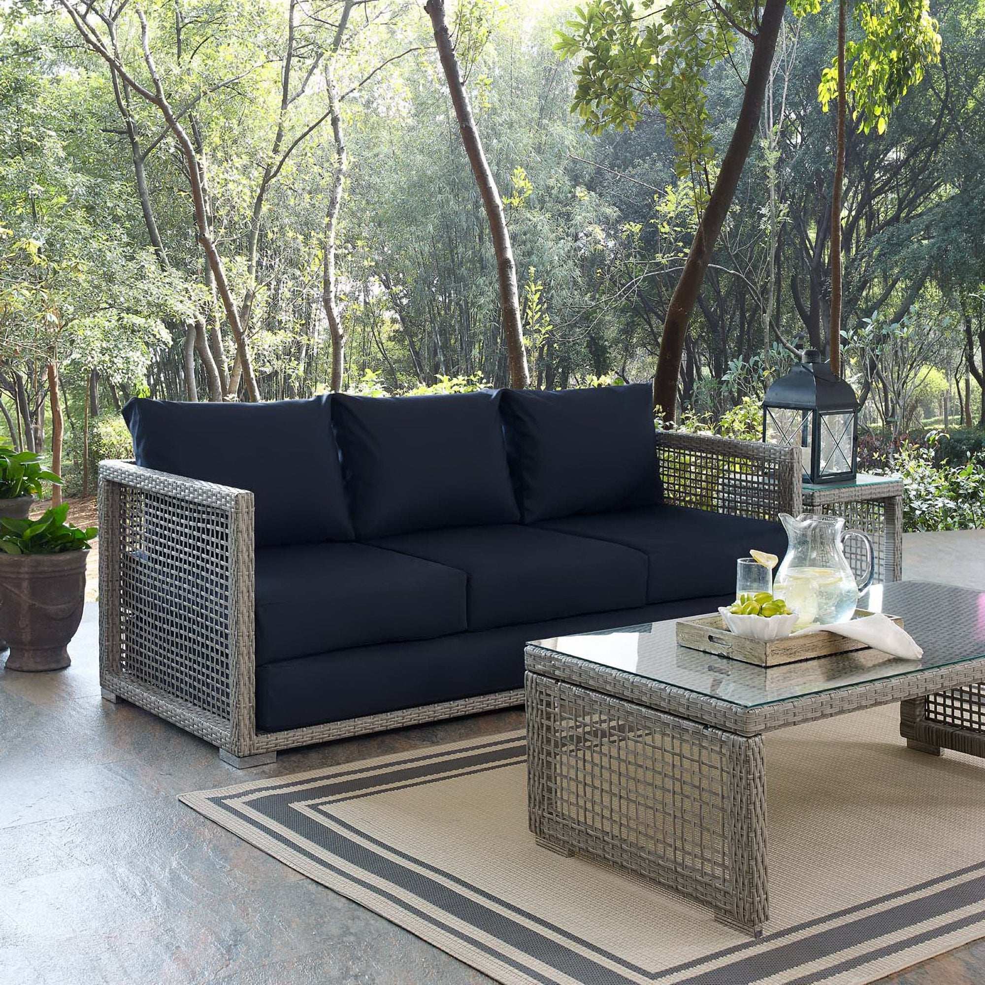Aura Outdoor Patio Wicker Rattan Sofa by Modway - Best Buy Furniture