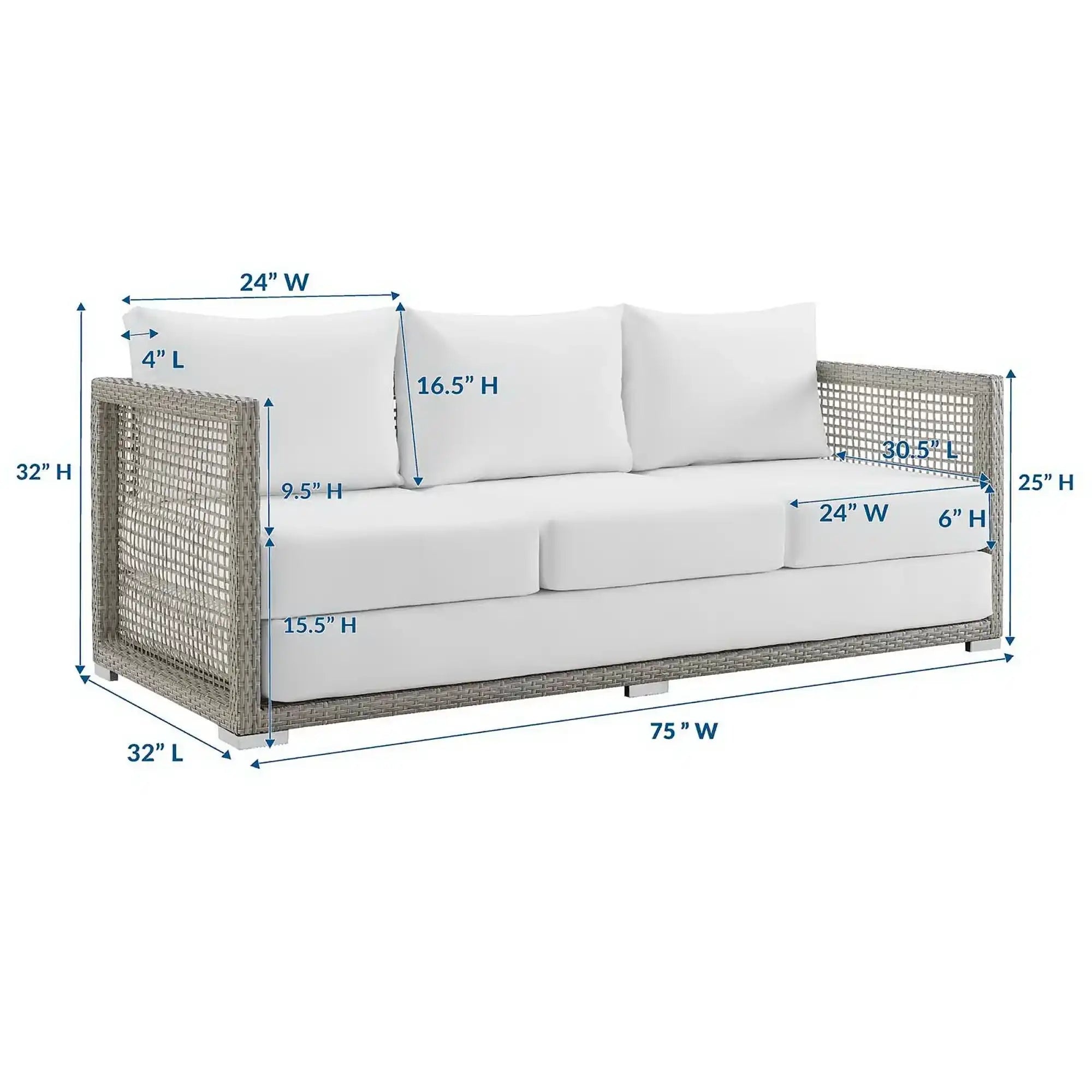 Aura Outdoor Patio Wicker Rattan Sofa by Modway - Best Buy Furniture