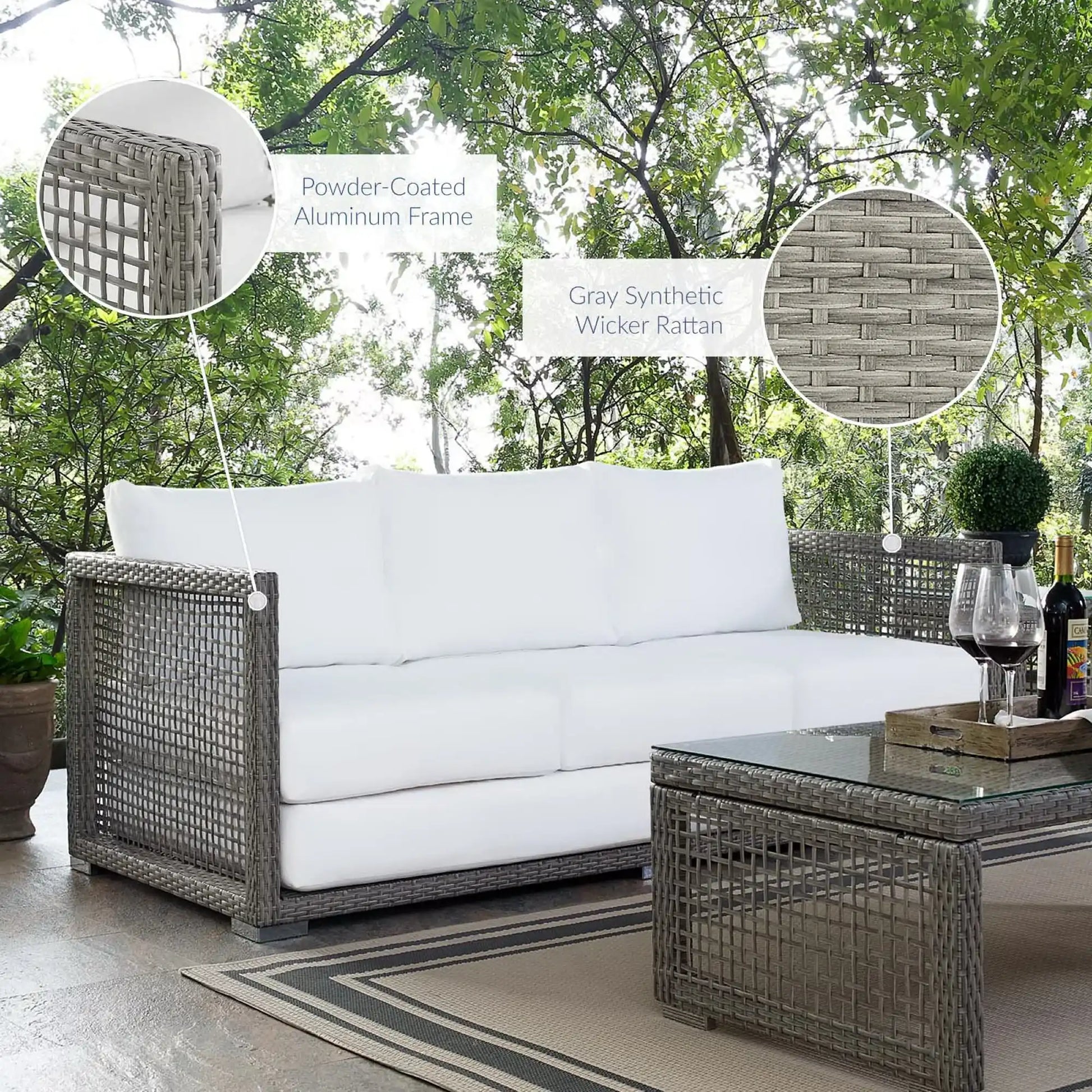 Aura Outdoor Patio Wicker Rattan Sofa by Modway - Best Buy Furniture