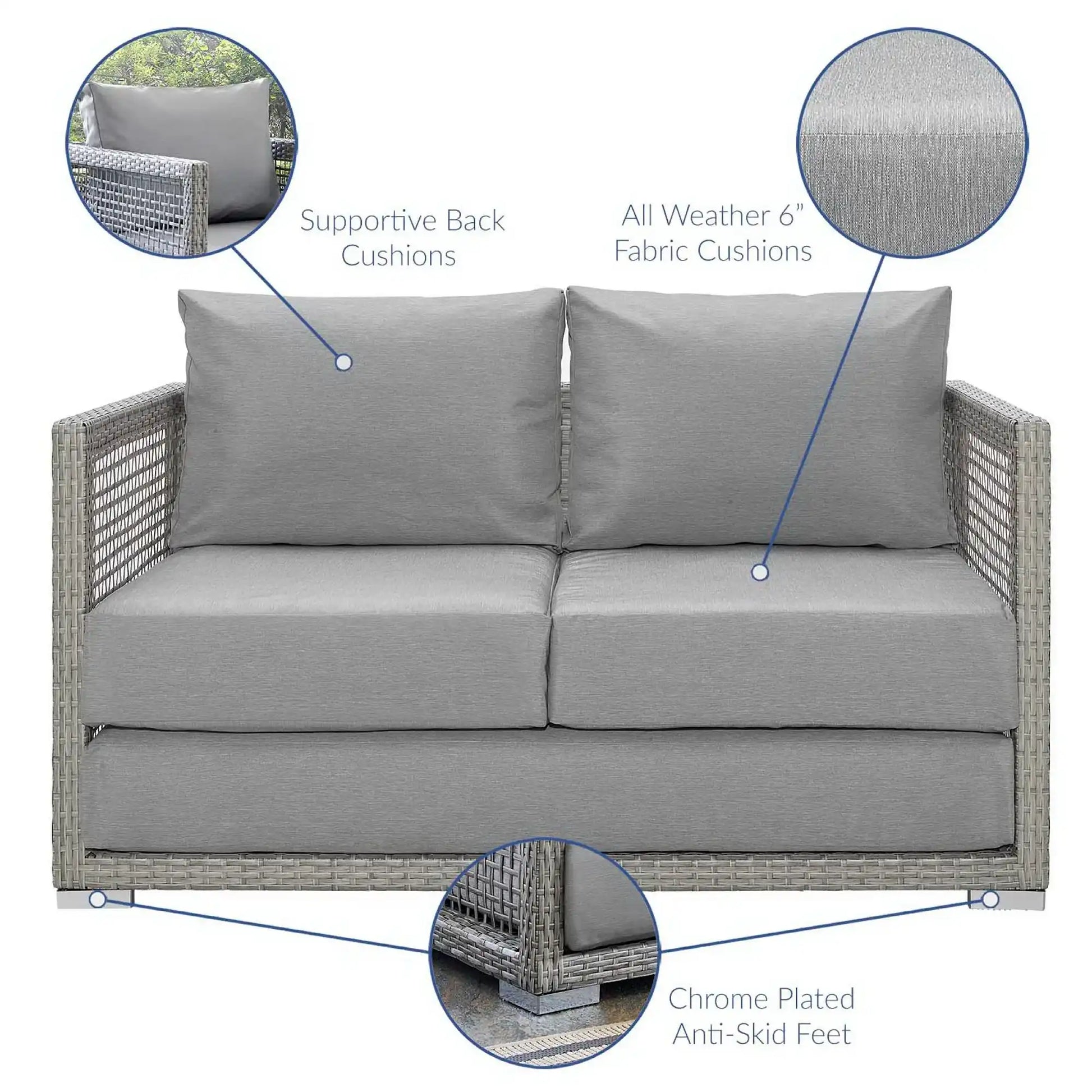 Aura Outdoor Patio Wicker Rattan Loveseat by Modway - Best Buy Furniture