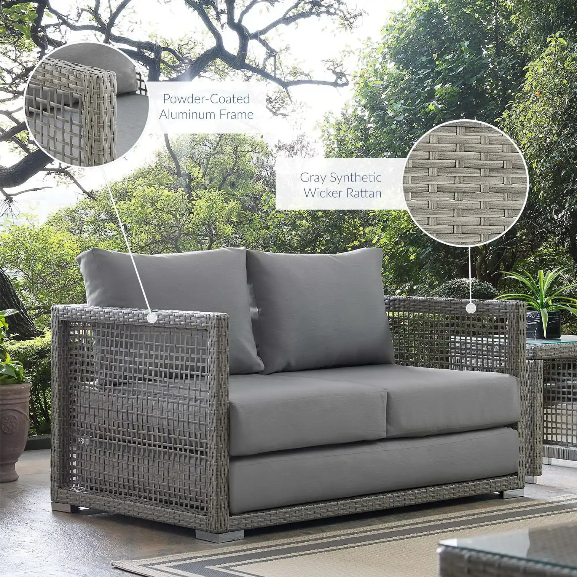 Aura Outdoor Patio Wicker Rattan Loveseat by Modway - Best Buy Furniture
