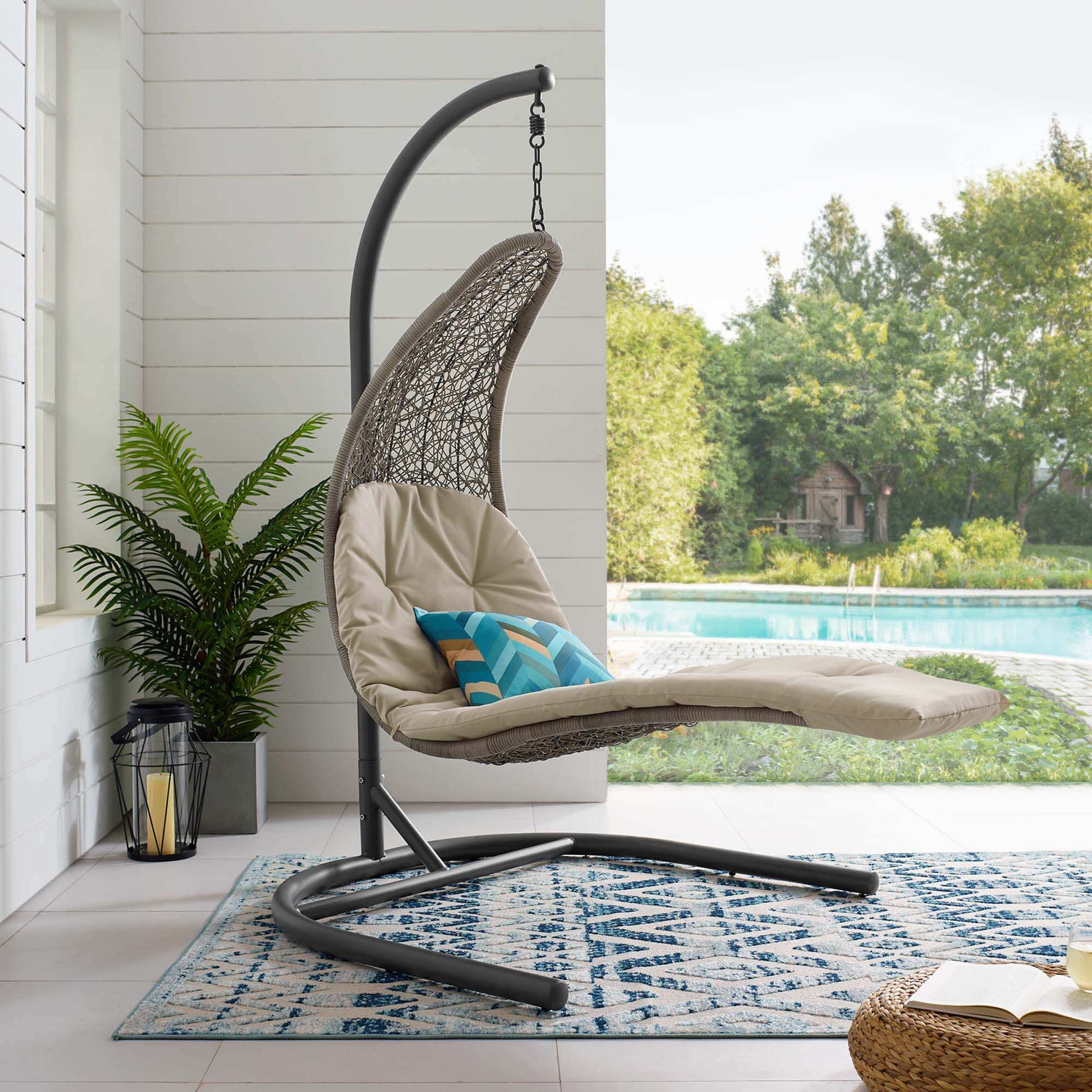 Landscape Hanging Chaise Lounge Outdoor Patio Swing Chair by Modway - Best Buy Furniture