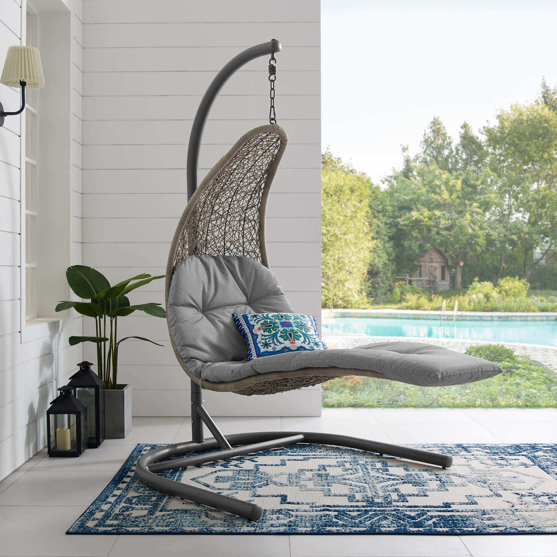 Landscape Hanging Chaise Lounge Outdoor Patio Swing Chair by Modway - Best Buy Furniture