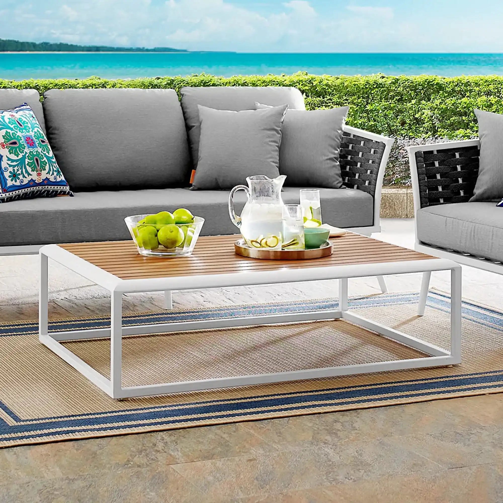 Stance Outdoor Patio Aluminum Coffee Table by Modway - Best Buy Furniture