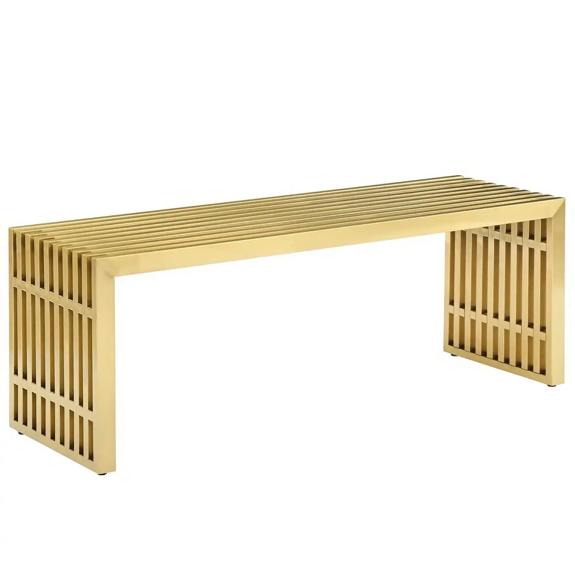 Gridiron Medium Stainless Steel Bench by Modway - Best Buy Furniture