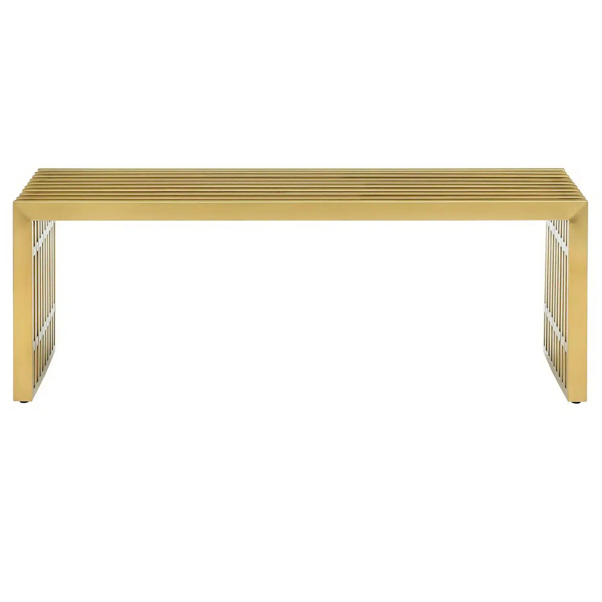 Gridiron Medium Stainless Steel Bench by Modway - Best Buy Furniture