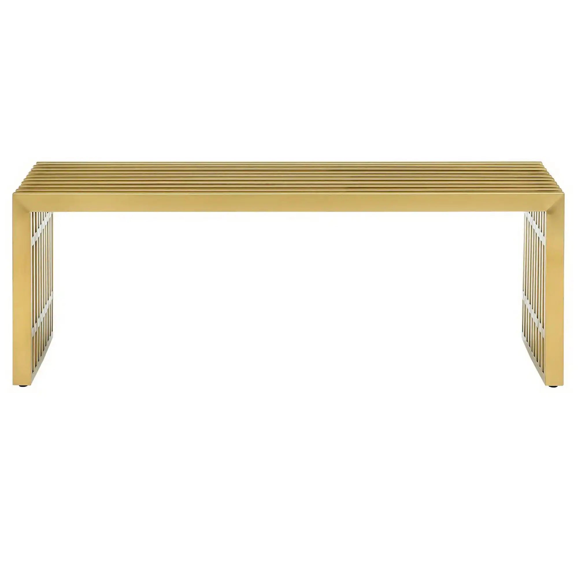 Gridiron Medium Stainless Steel Bench by Modway - Best Buy Furniture