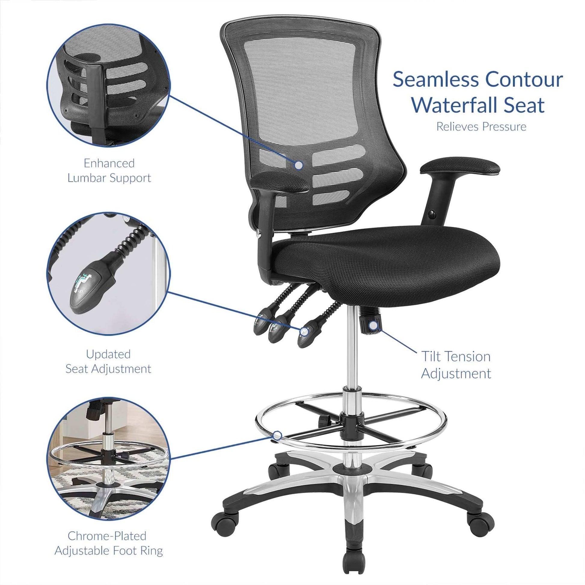 Calibrate Mesh Drafting Chair by Modway - Best Buy Furniture