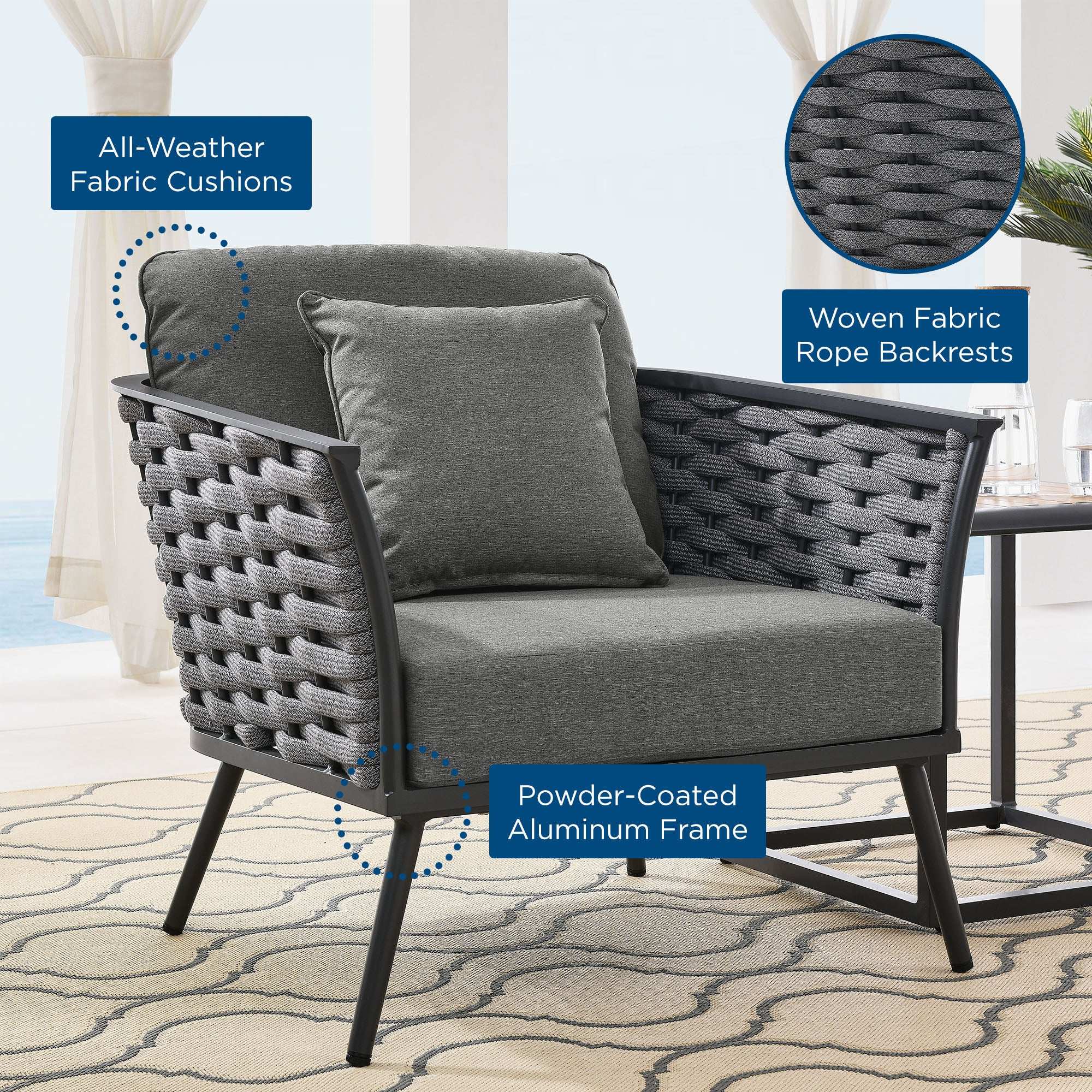 Stance Outdoor Patio Aluminum Armchair by Modway - Best Buy Furniture
