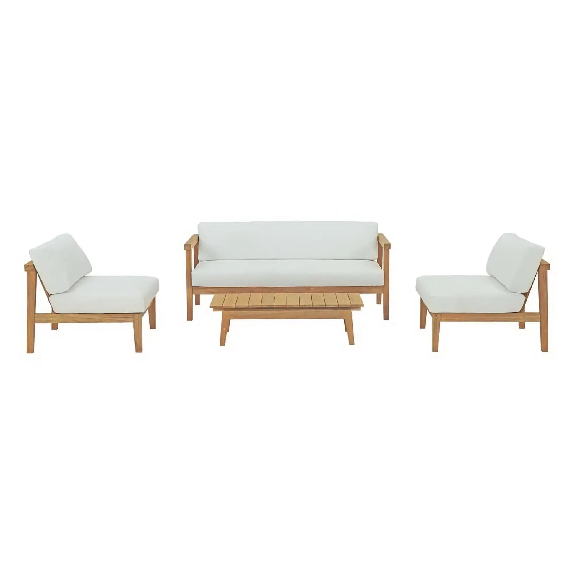 Bayport 4 Piece Outdoor Patio Teak Set by Modway - Best Buy Furniture