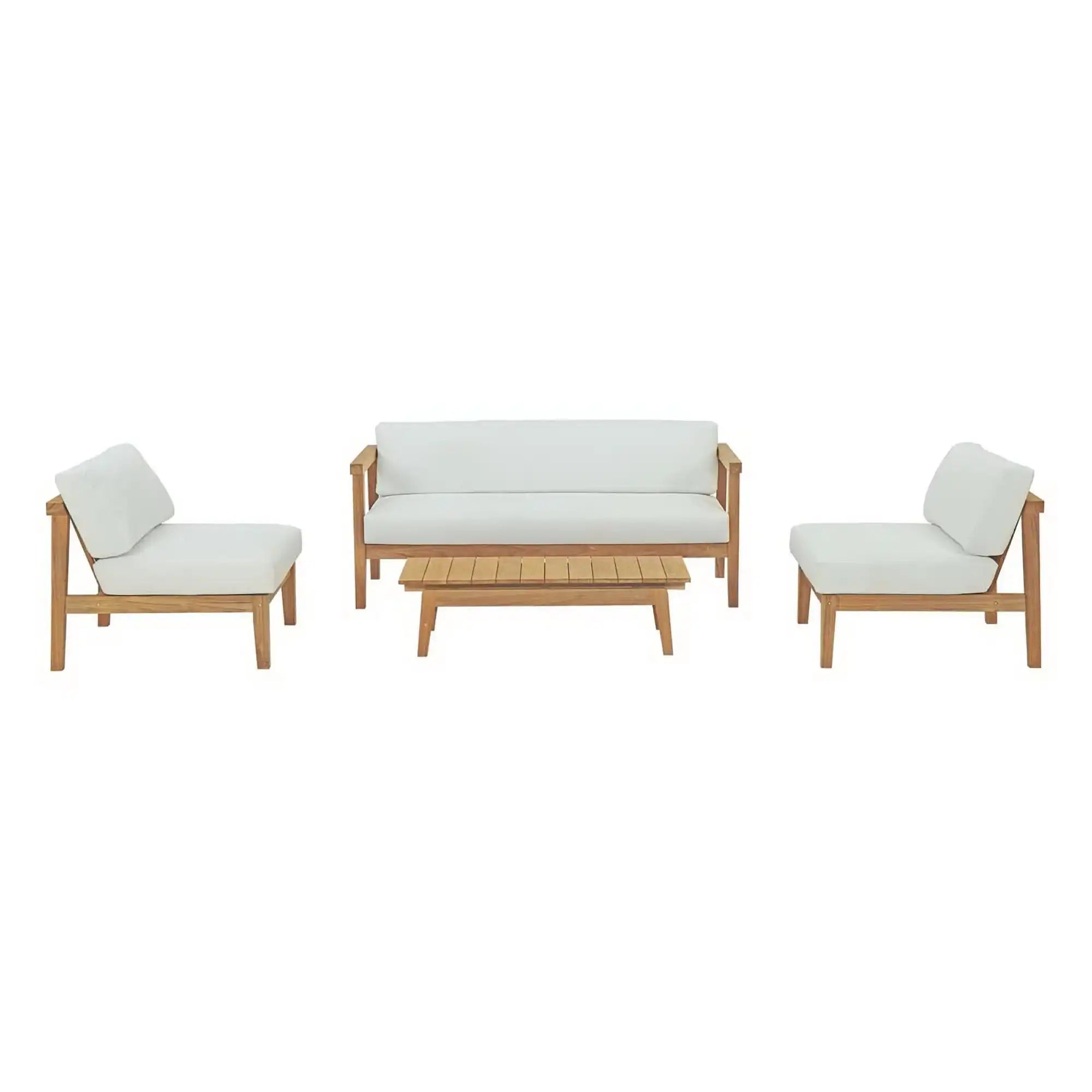 Bayport 4 Piece Outdoor Patio Teak Set by Modway - Best Buy Furniture