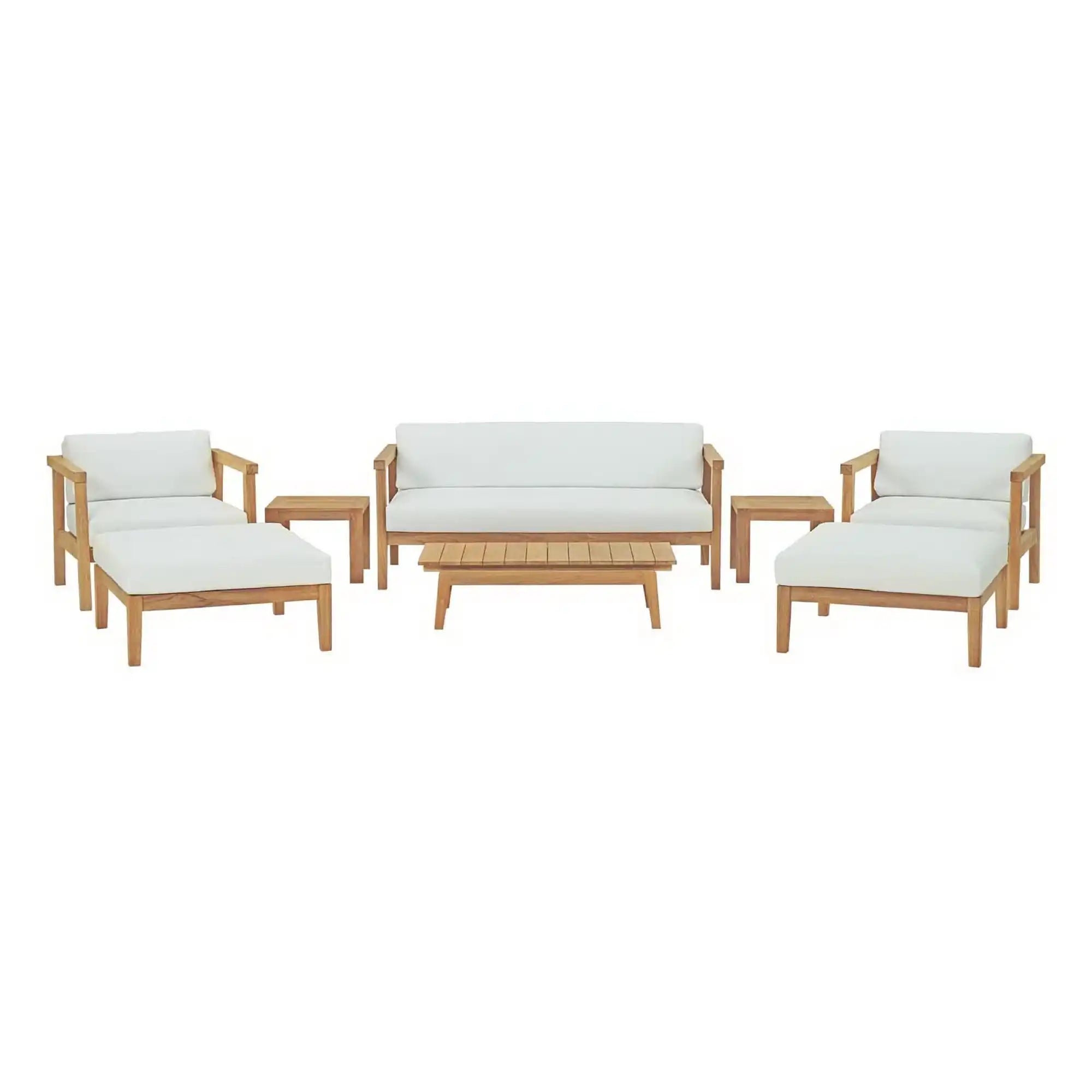 Bayport 8 Piece Outdoor Patio Teak Set by Modway - Best Buy Furniture