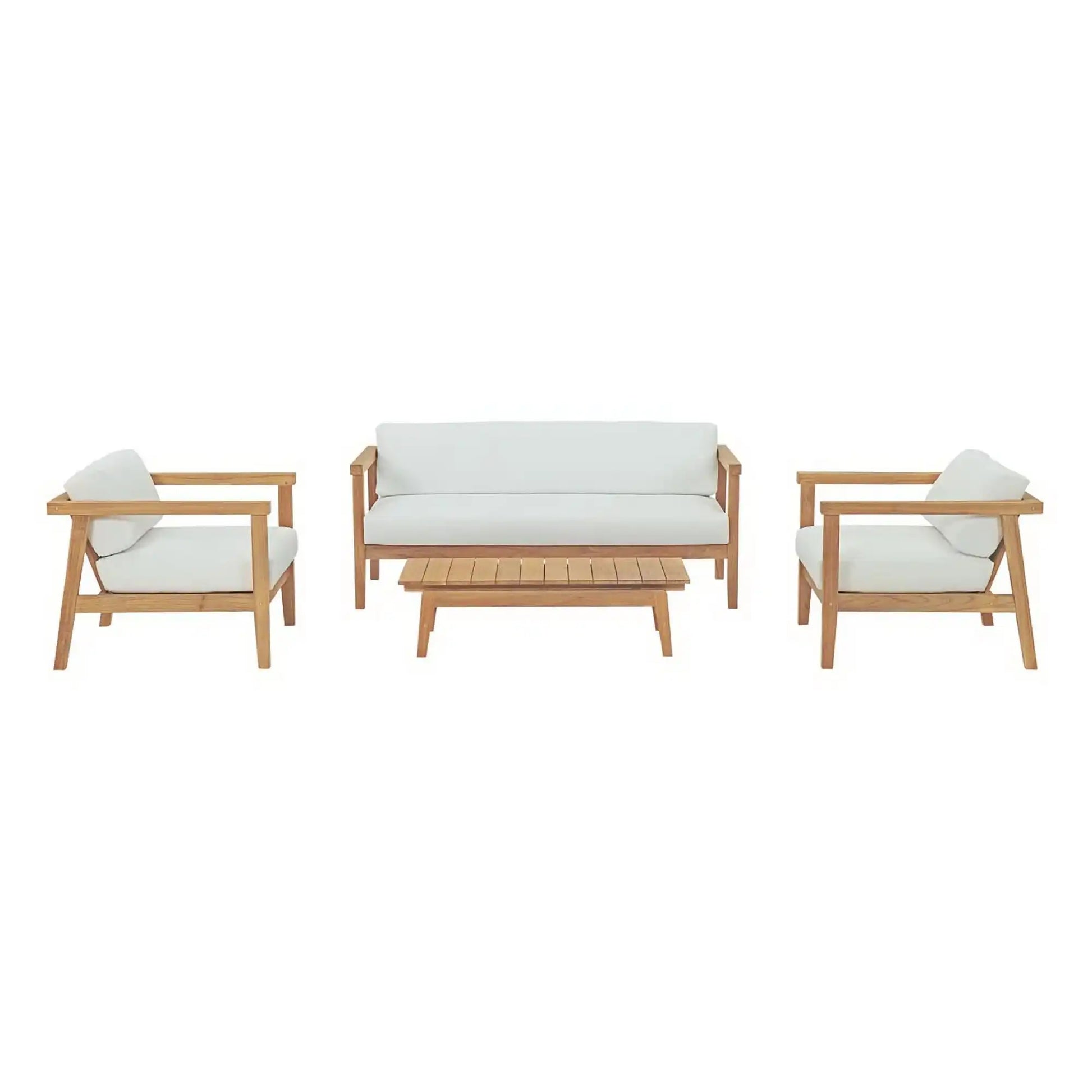 Bayport 4 Piece Outdoor Patio Teak Set by Modway - Best Buy Furniture