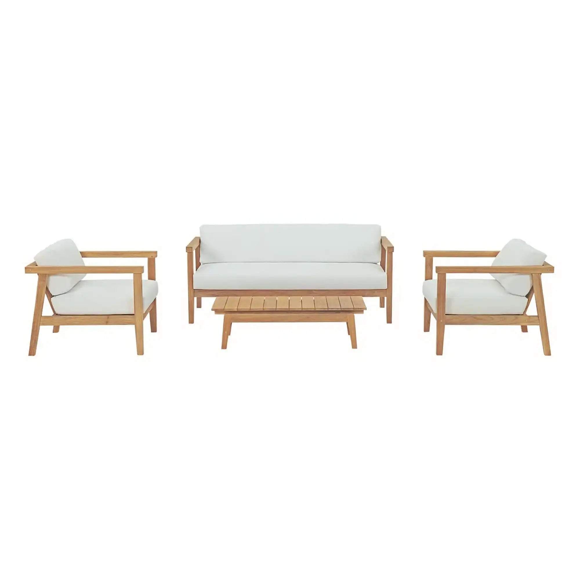 Bayport 4 Piece Outdoor Patio Teak Set by Modway - Best Buy Furniture