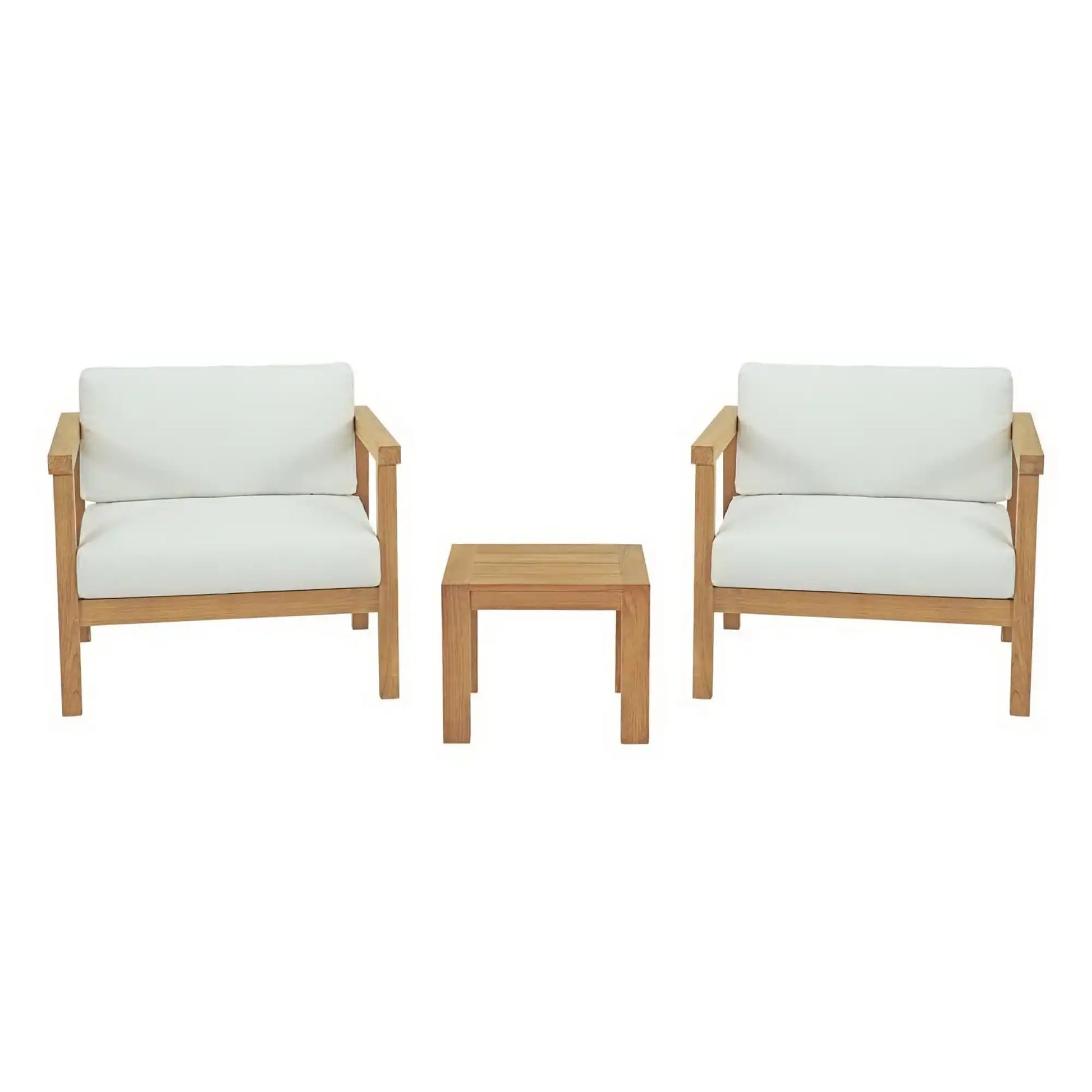 Bayport 3 Piece Outdoor Patio Teak Set by Modway - Best Buy Furniture