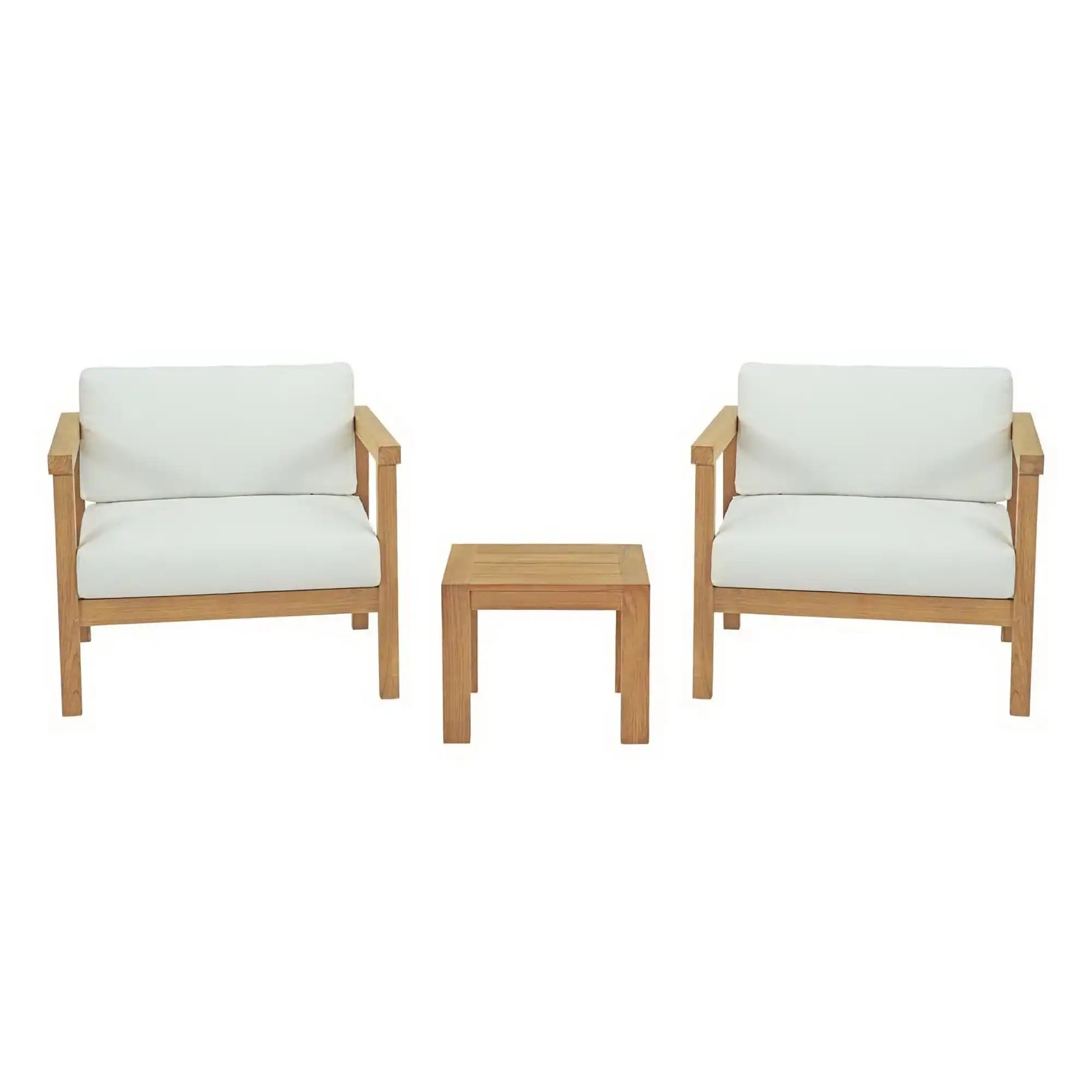 Bayport 3 Piece Outdoor Patio Teak Set by Modway - Best Buy Furniture