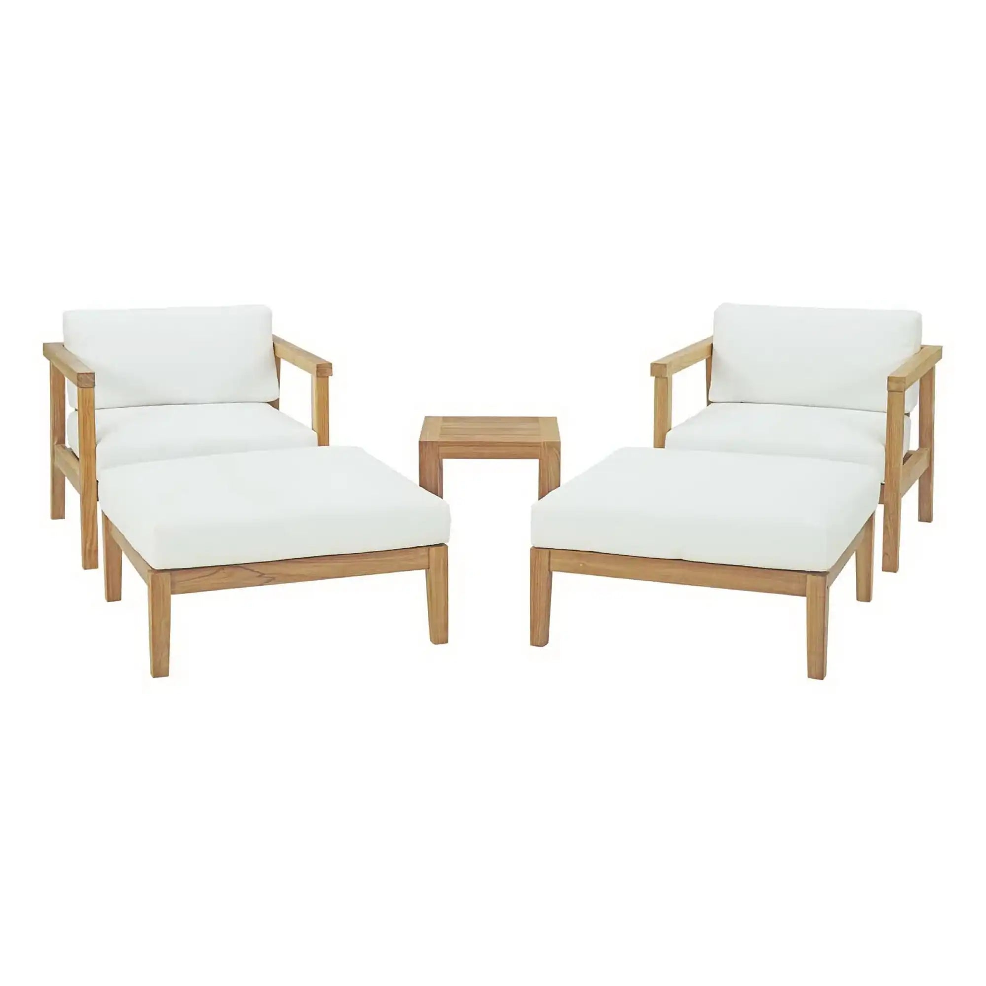 Bayport 5 Piece Outdoor Patio Teak Set by Modway - Best Buy Furniture